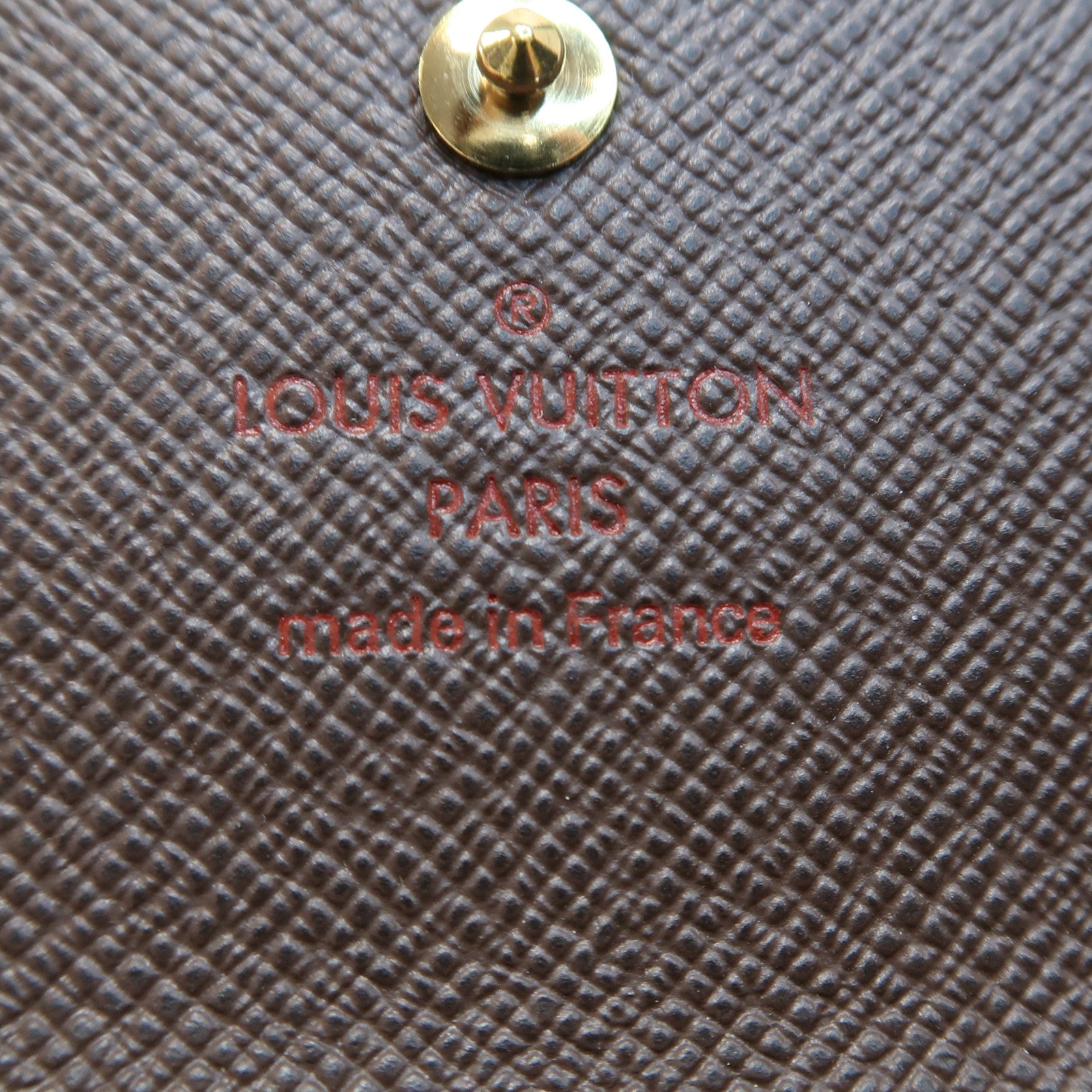 LOUIS VUITTON Damier Key Case金扣鎖匙扣棕色