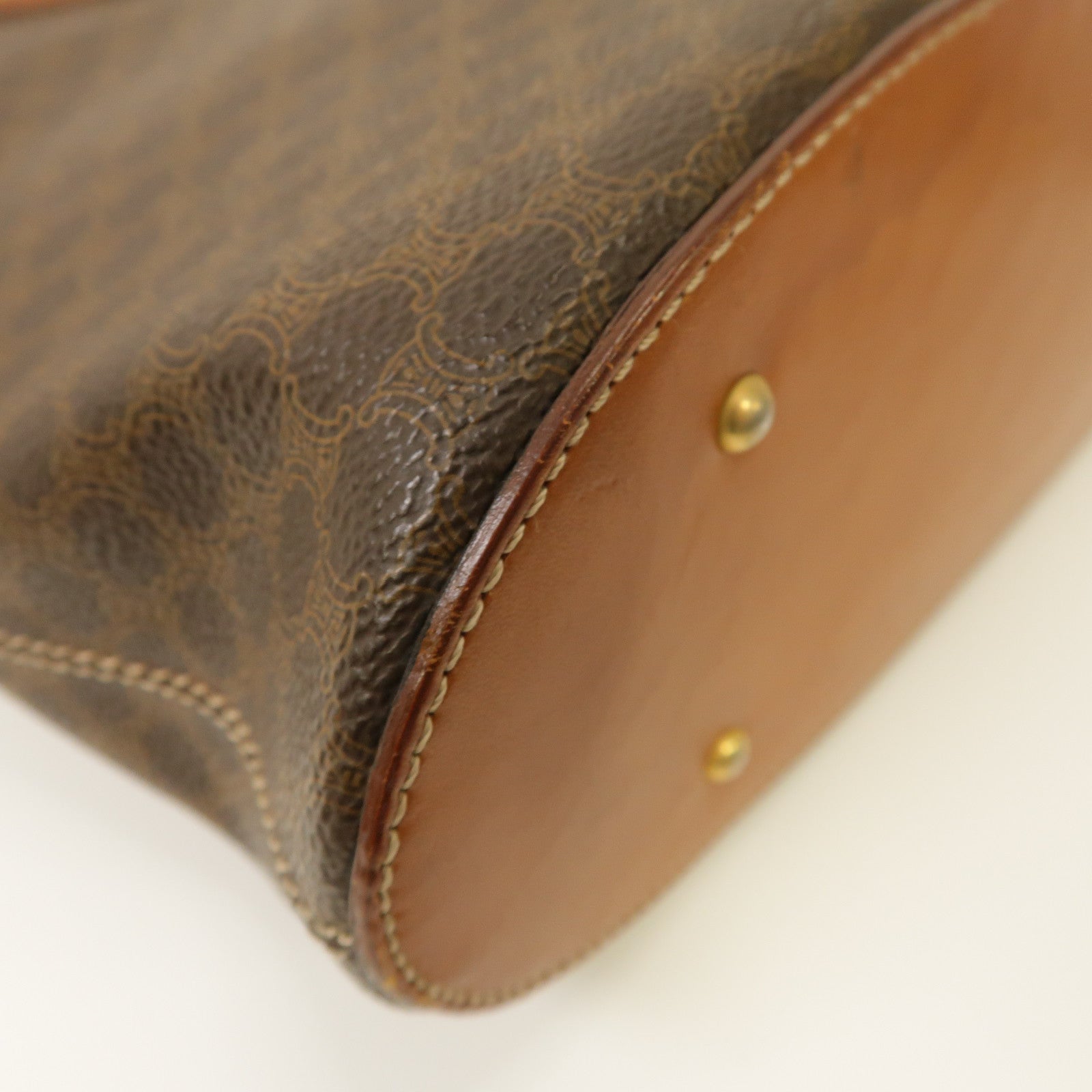 CELINE 牛皮皮革Hand Bag金扣手挽袋啡色