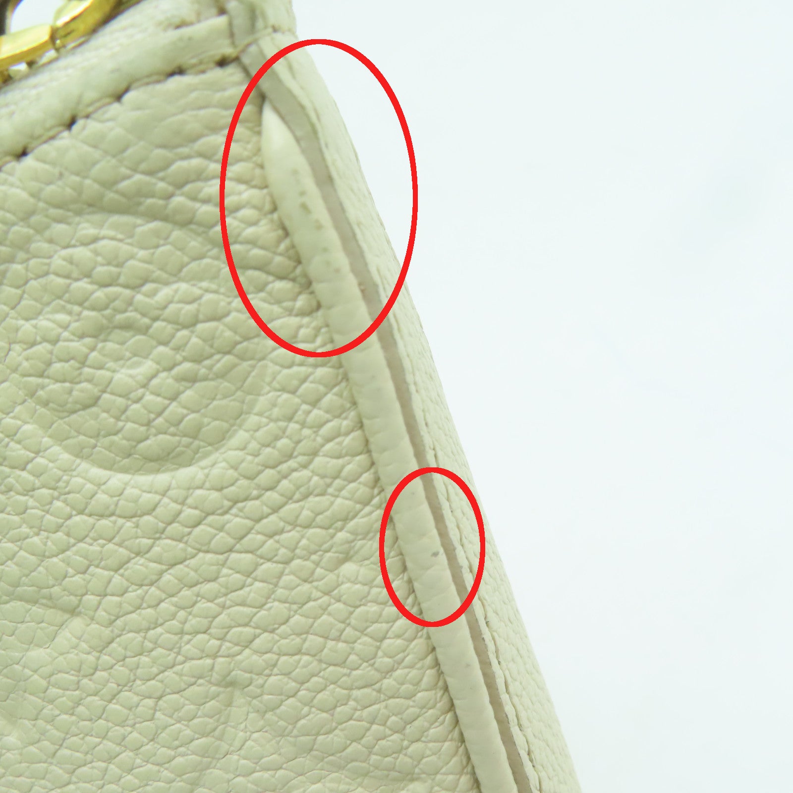 LOUIS VUITTON 【激減優惠】Monogram Empreinte Easy Pouch On Strap金扣肩背包米白色
