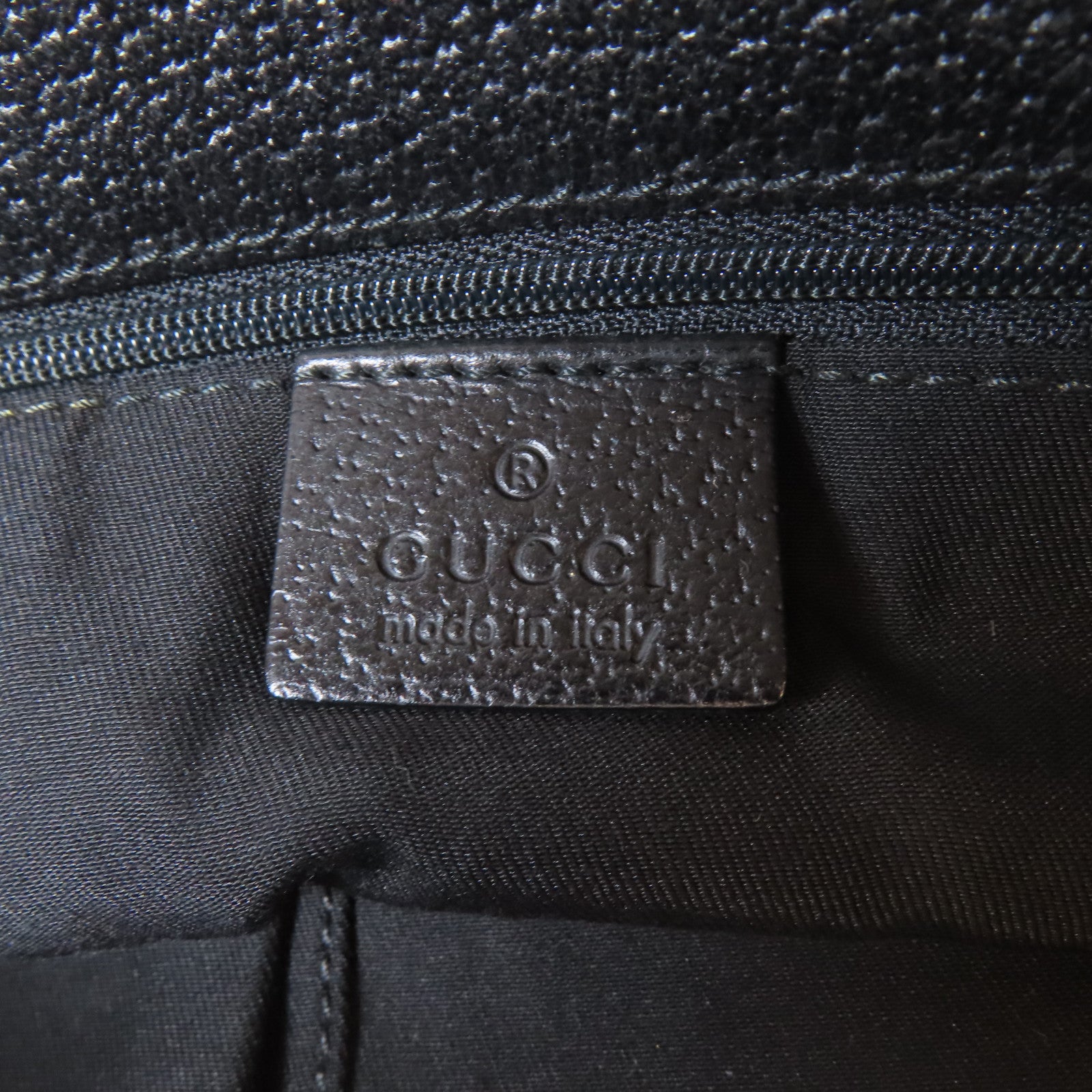 GUCCI 帆布Tote Bag銀扣手挽袋黑色