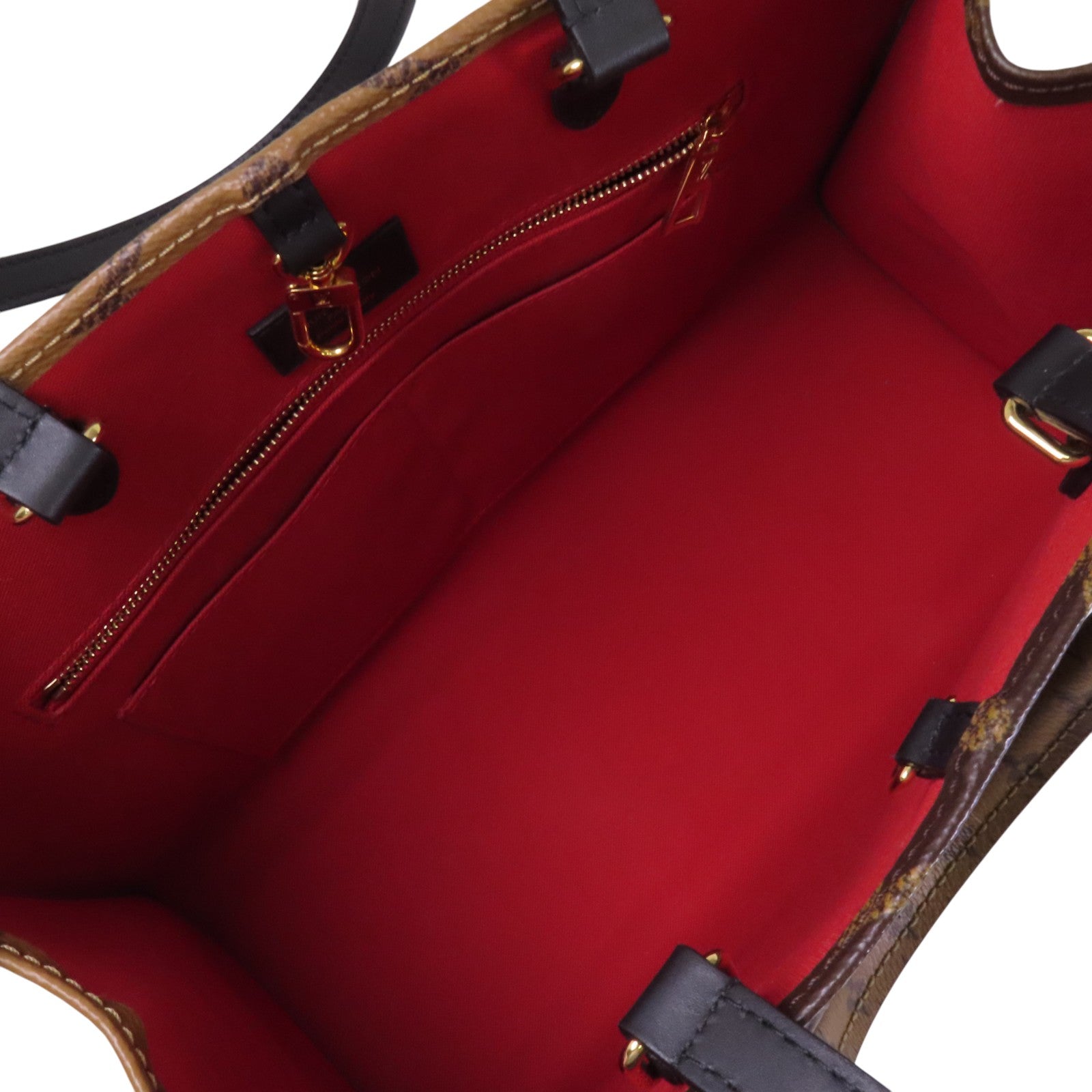 LOUIS VUITTON Monogram/Monogram Reverse On The Go MM金扣手挽肩背兩用袋