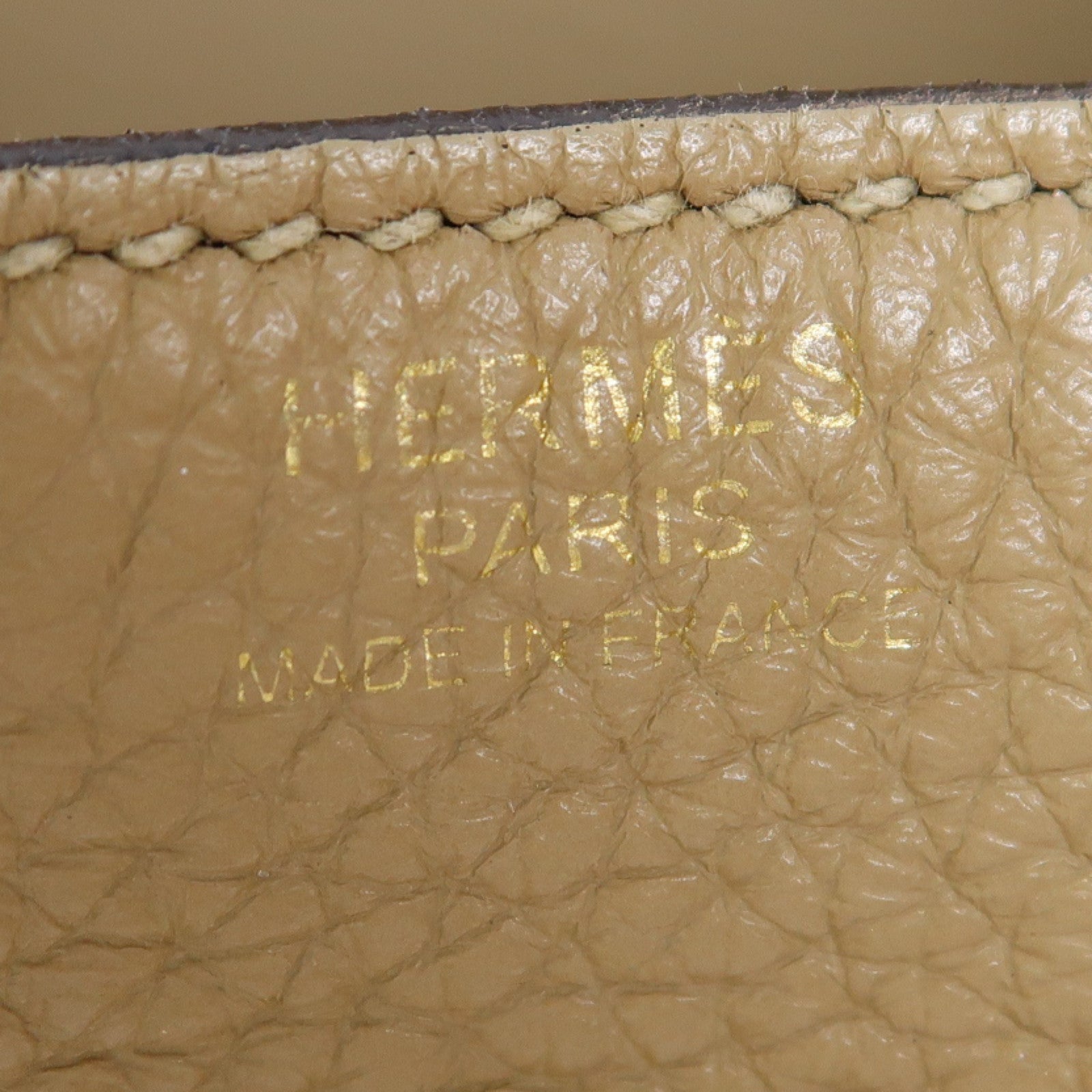 HERMES Clemence皮革Lindy 30金扣手挽肩背兩用袋Trench風衣灰色