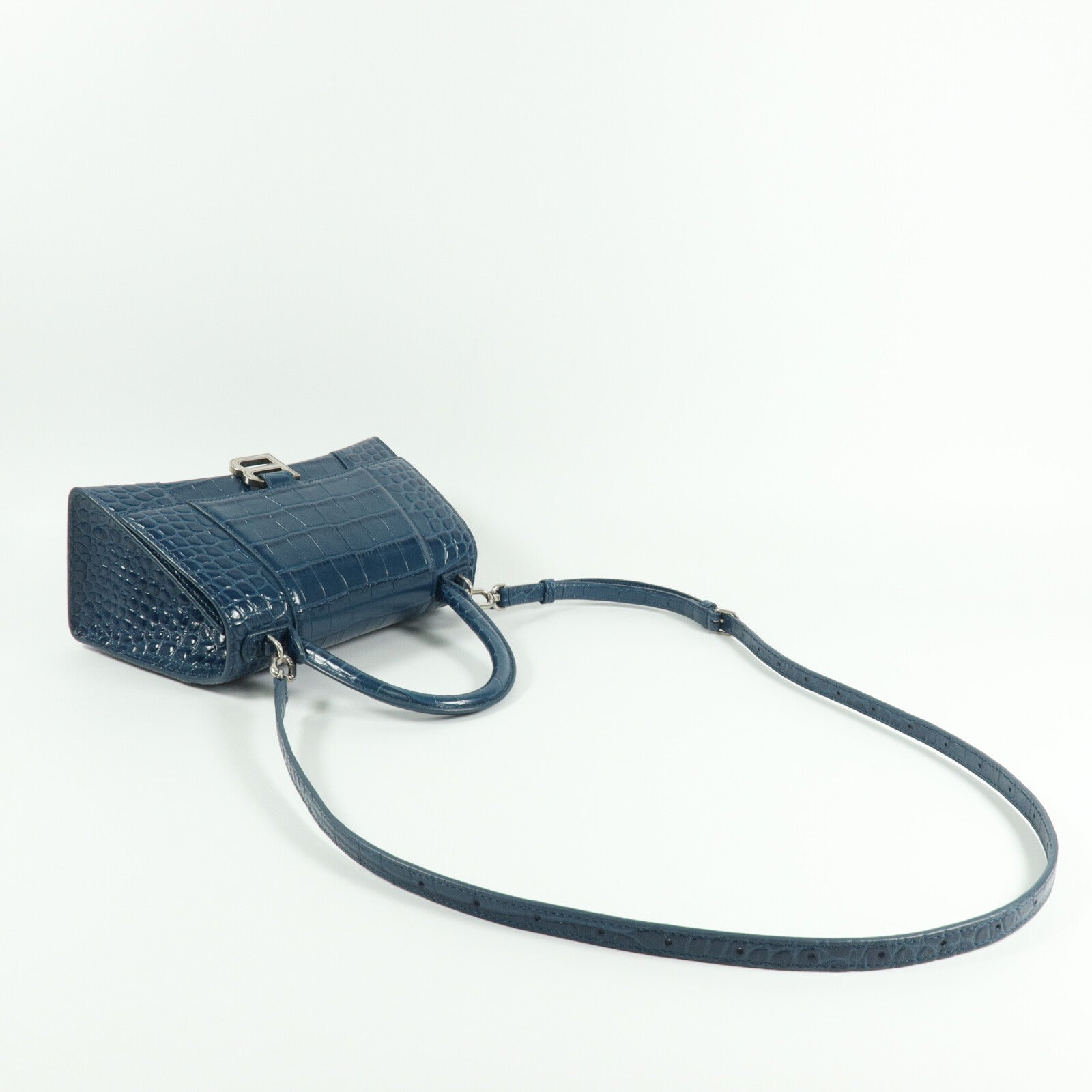 BALENCIAGA 壓花皮革Hourglass Small手挽肩背兩用袋