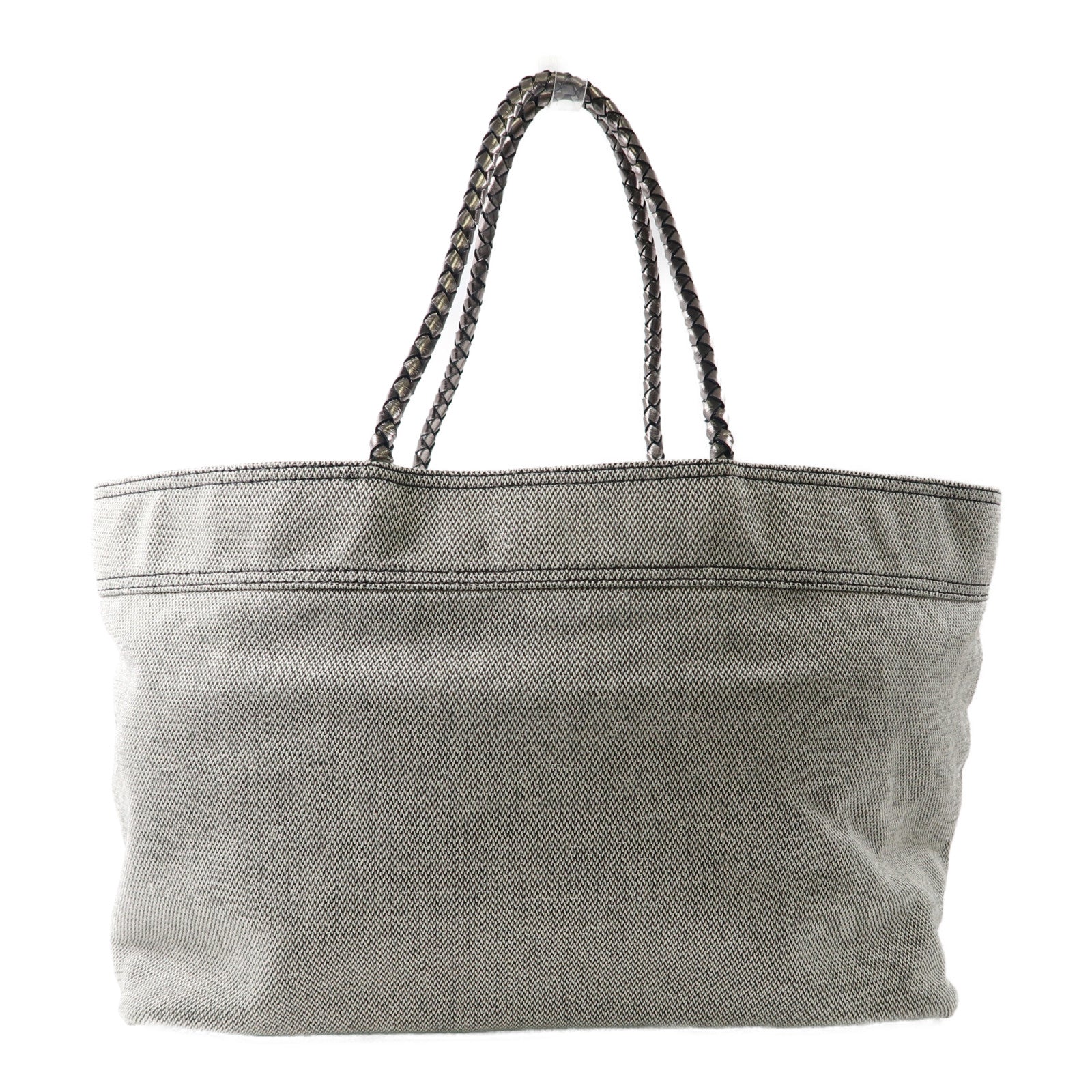 BURBERRY 帆布Tote Bag銀扣肩背袋銀色