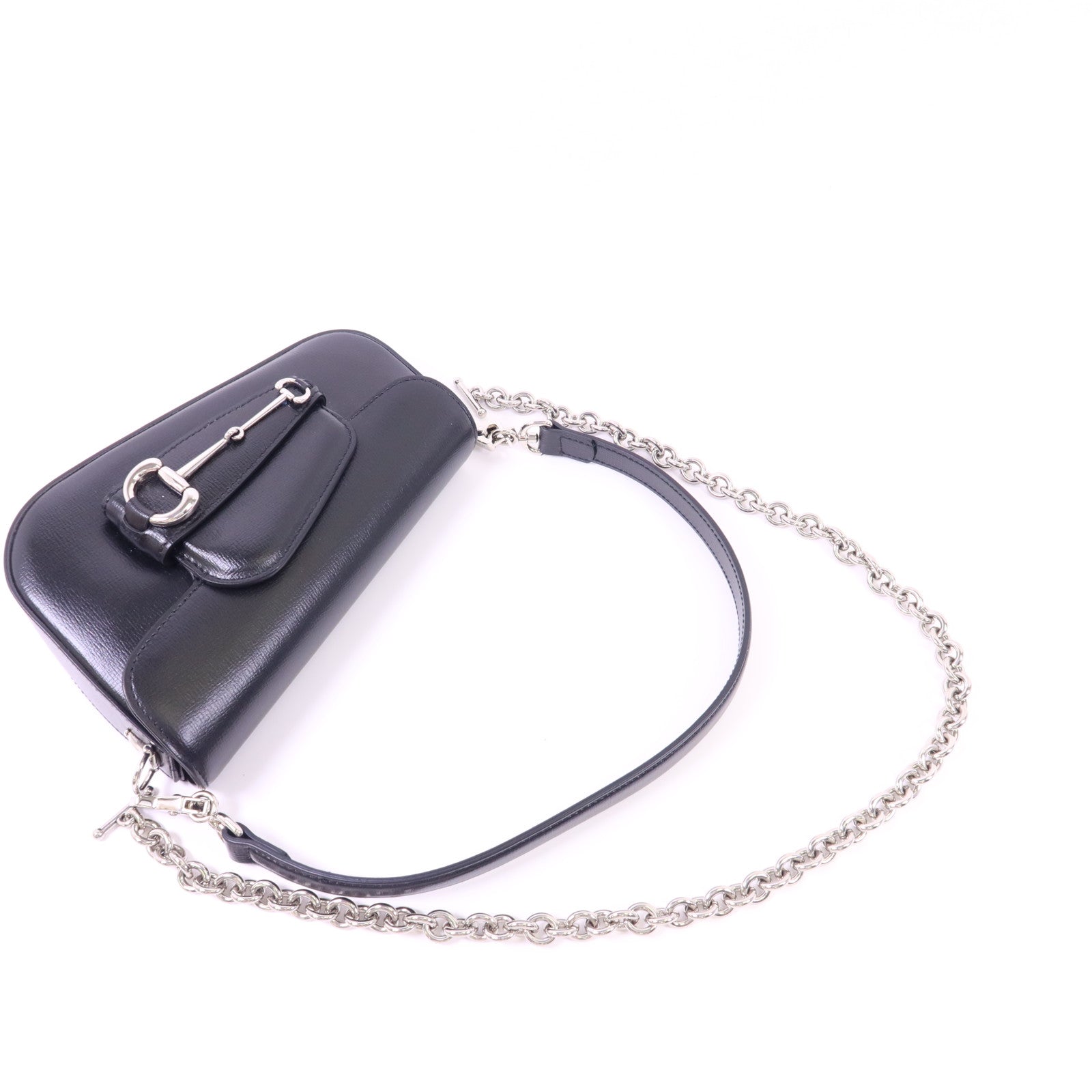 GUCCI 【激減優惠】牛皮皮革Horsebit 1955 Mini Shoulder Bag銀扣肩背袋