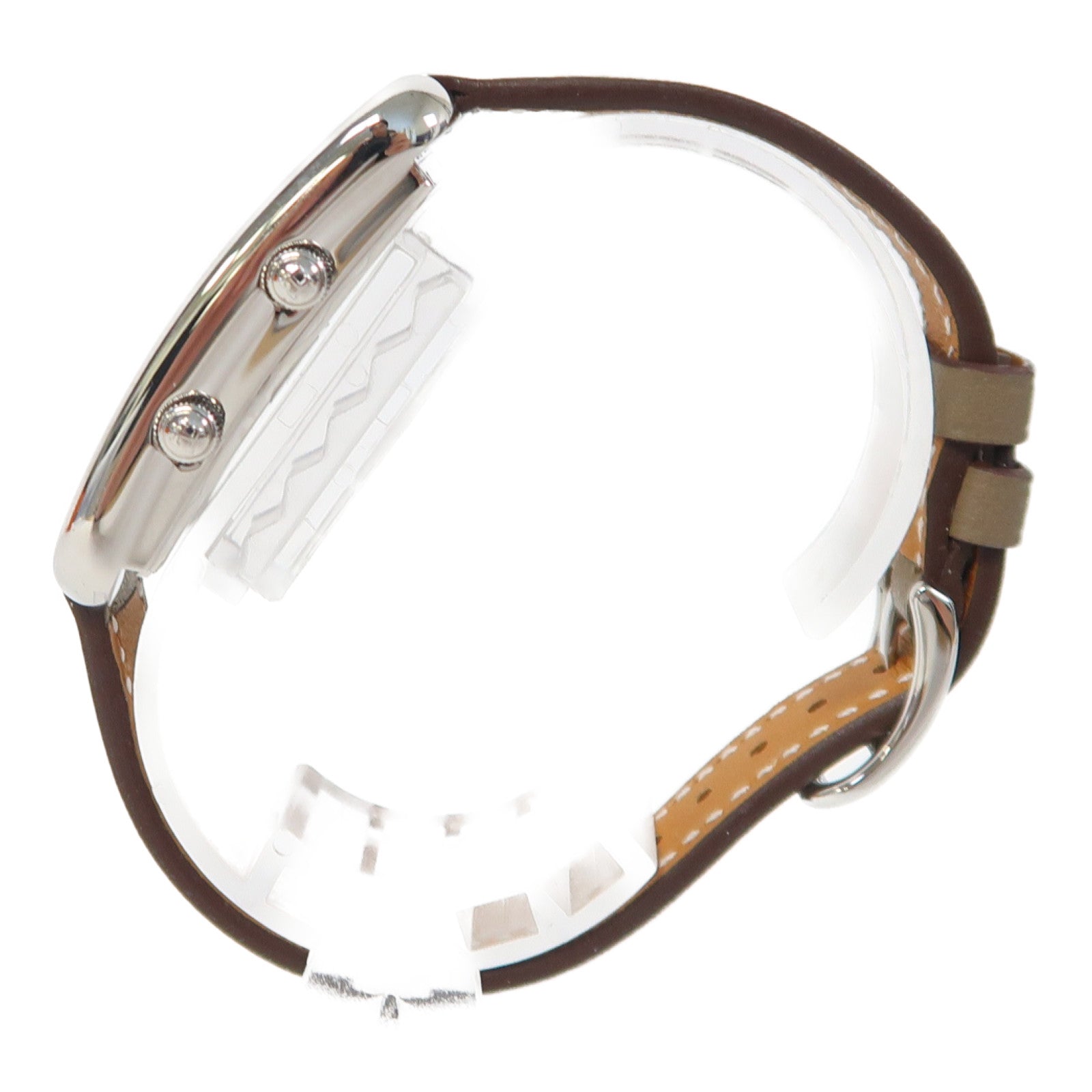 HERMES Nantucketn Dual Time不鏽鋼手錶石英機芯白色