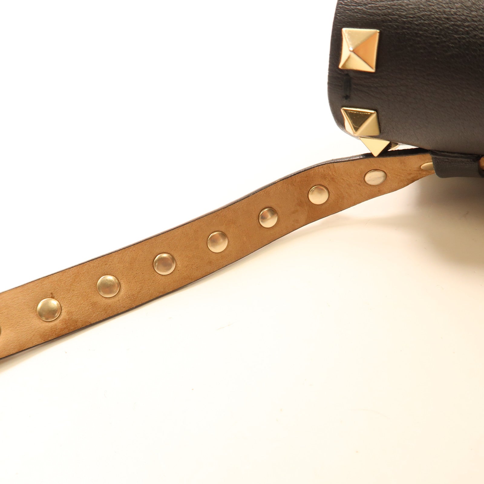 Valentino GHW Waist Bag Calfskin Leather Black