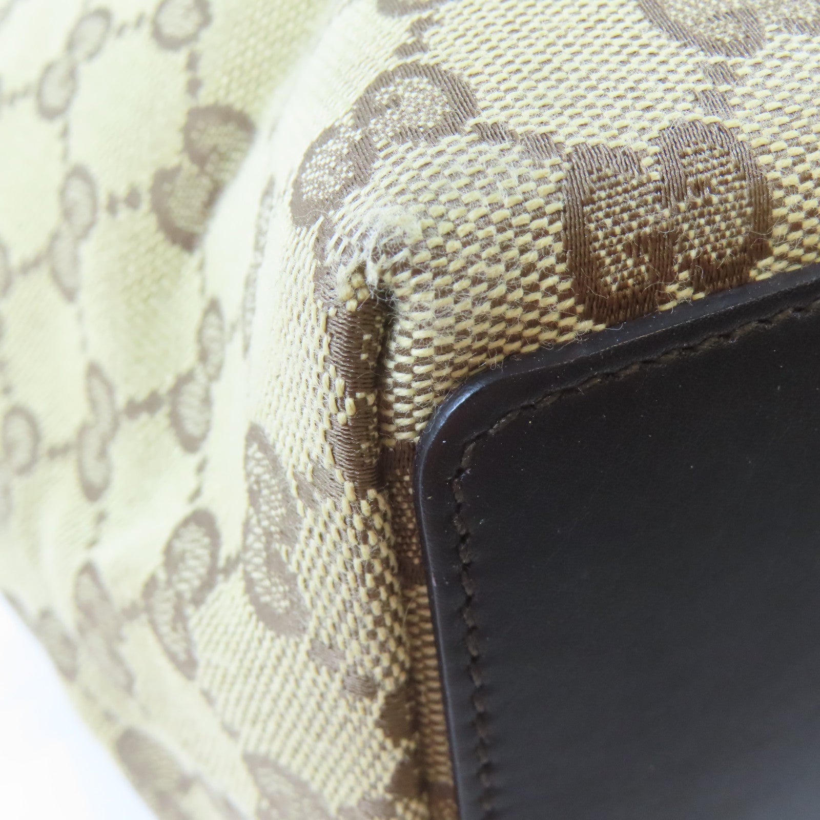 GUCCI 帆布Tote Bag金扣肩背袋啡色
