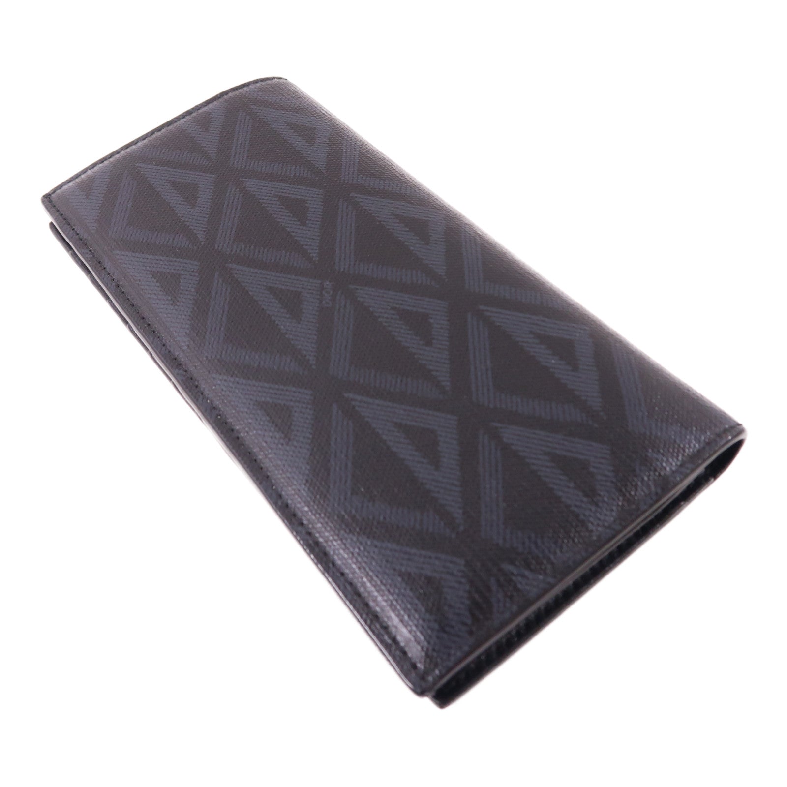 Dior 【激減優惠】塗層帆布Fold Wallet銀扣長錢包黑色