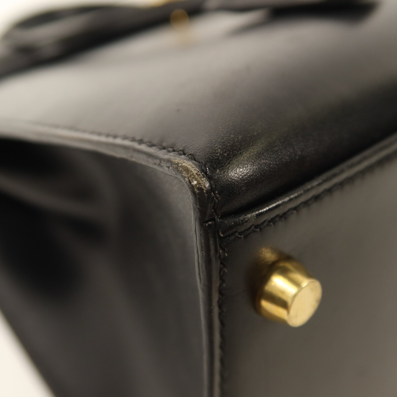 HERMES Box Calf皮革Kelly 32手挽肩背兩用袋Noir
