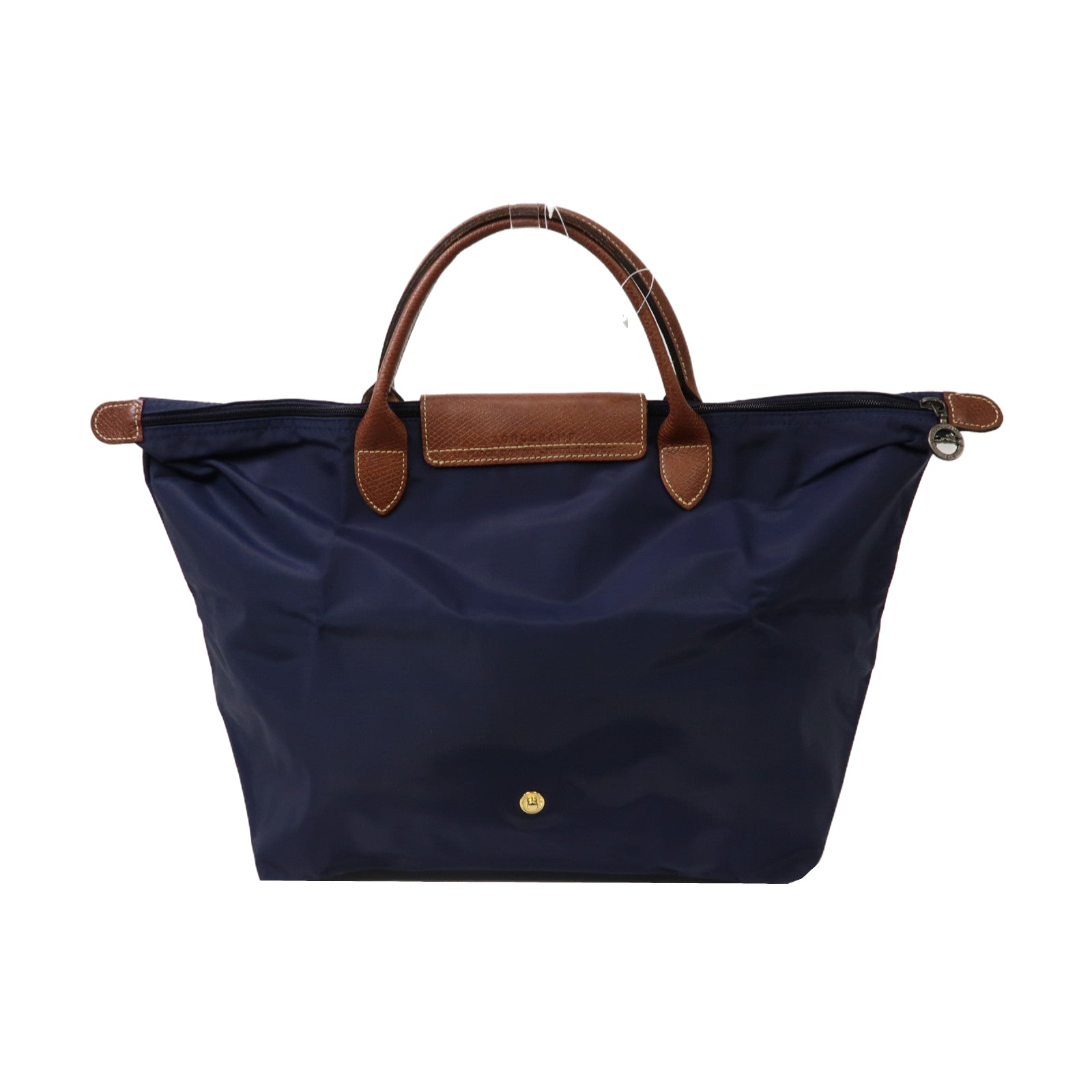 Longchamp 帆布Tote Bag金扣手挽袋深藍色