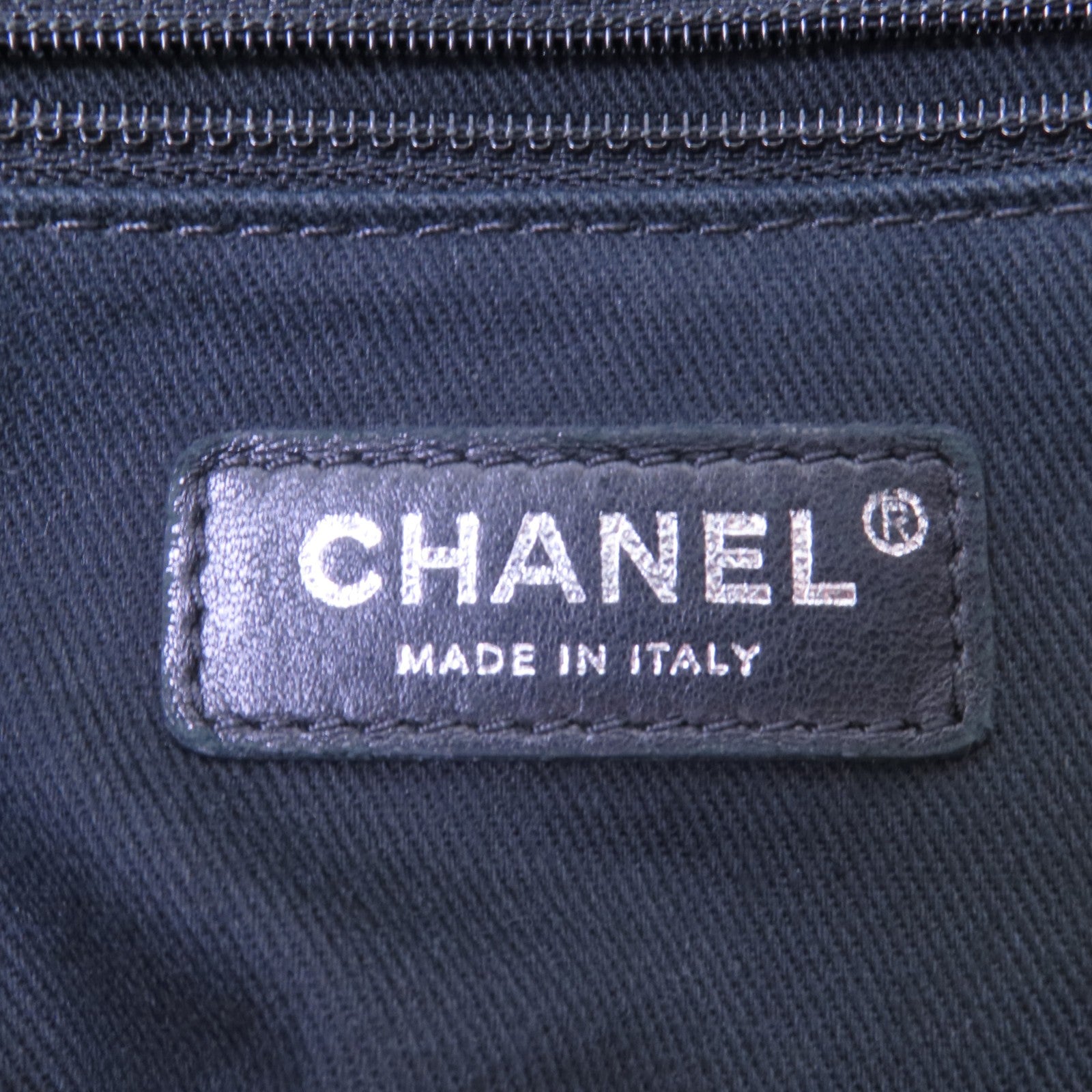 CHANEL 帆布Deauville Tote銀扣肩背袋