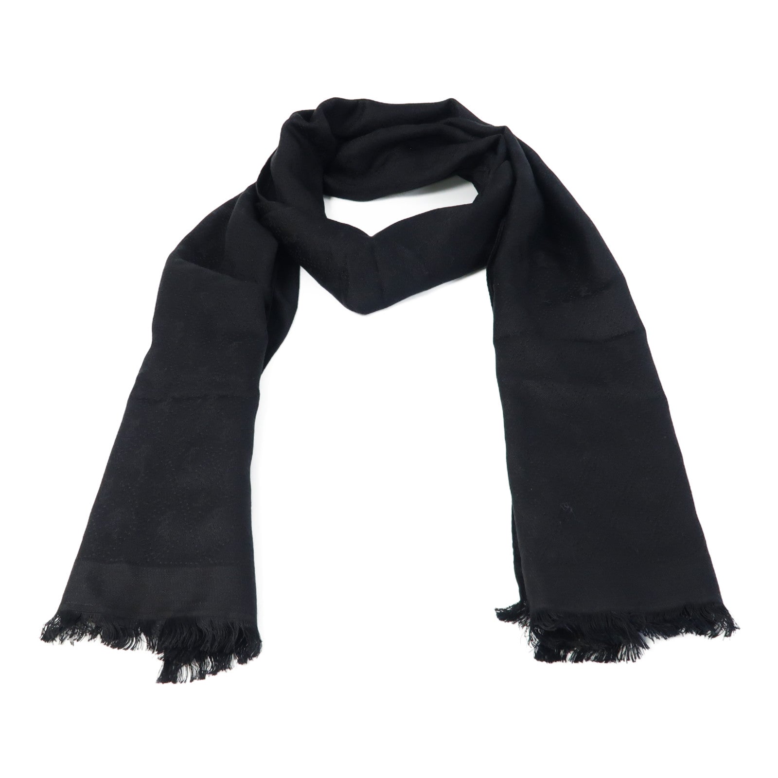 SAINT LAURENT 絲質Scarf絲巾黑色