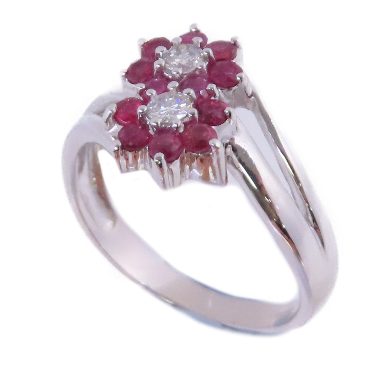 JEWELRY 【激減優惠】18K白金/紅寶石/鑽石Ruby Diamond Ring戒指US#7