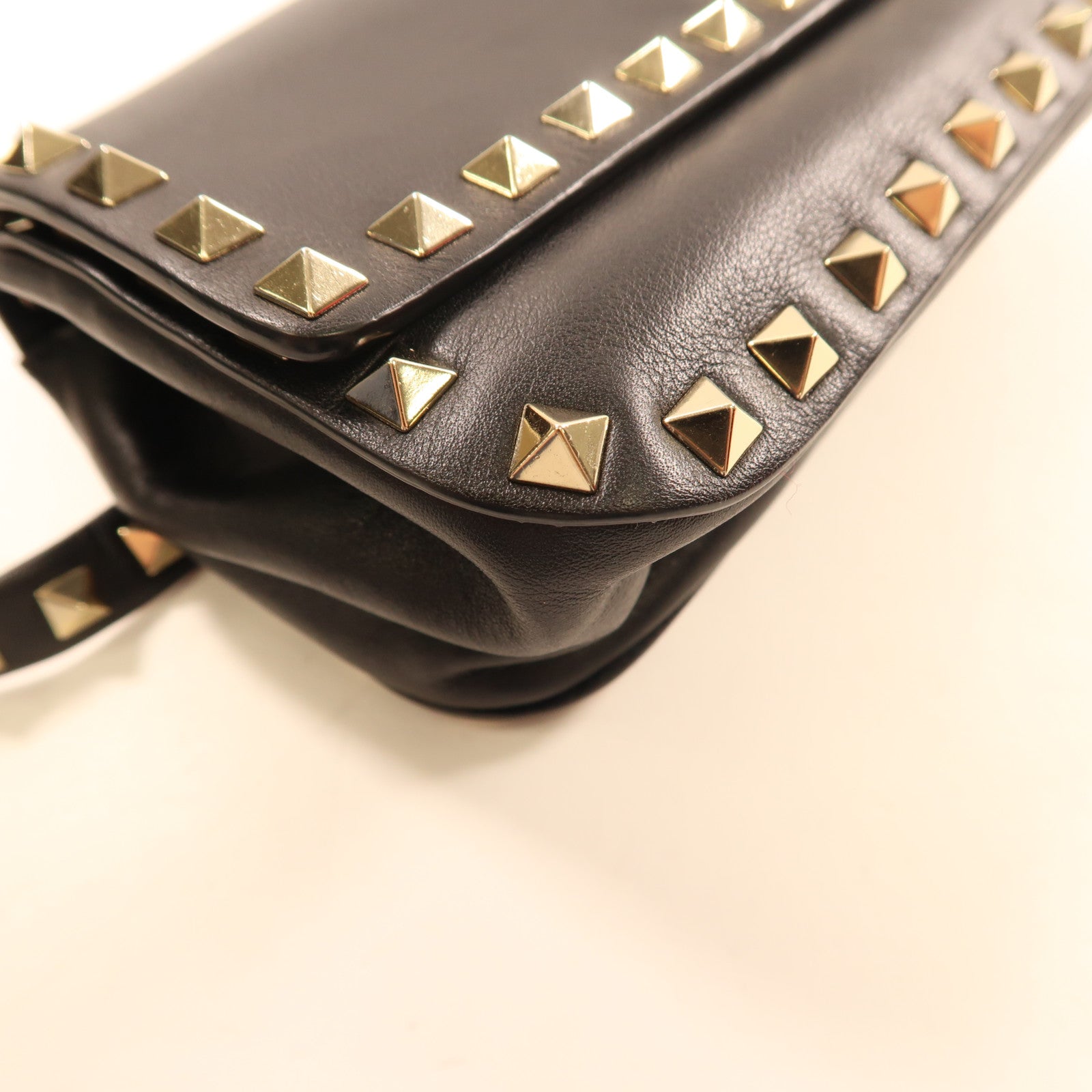 Valentino GHW Waist Bag Calfskin Leather Black