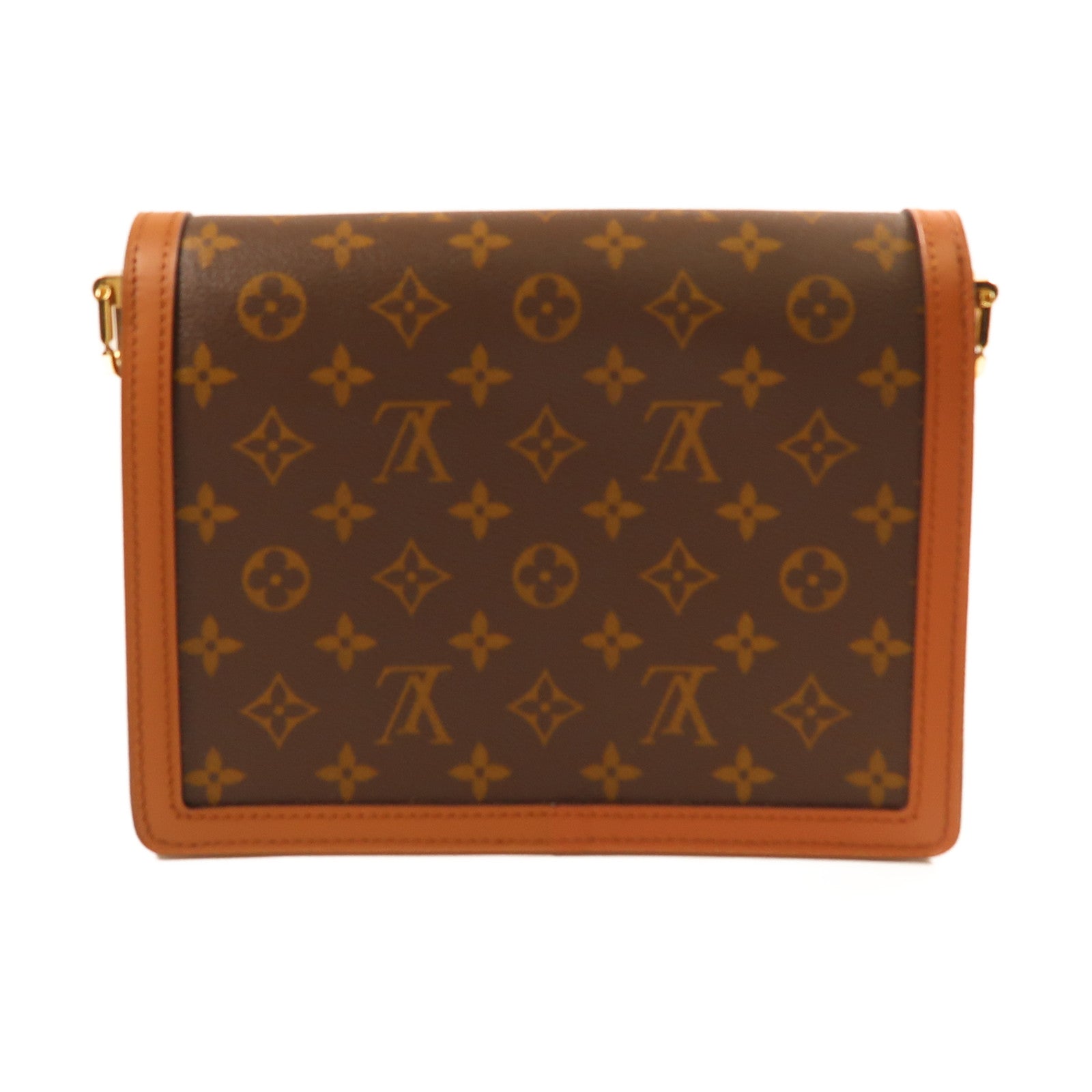 LOUIS VUITTON Monogram Reverse Dauphine MM金扣肩背兩用袋啡色
