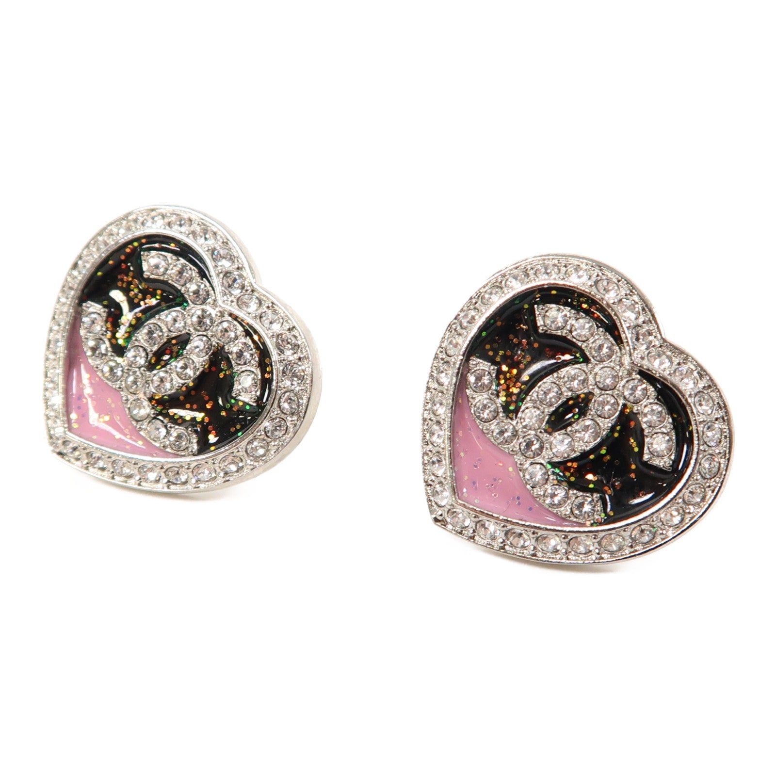 CHANEL 金屬Earrings耳環銀色/粉紅色/黑色