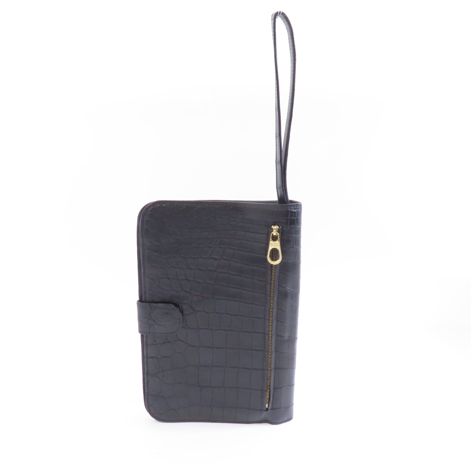 BOTTEGA VENETA 皮革Clutch Bag金扣手拿包黑色