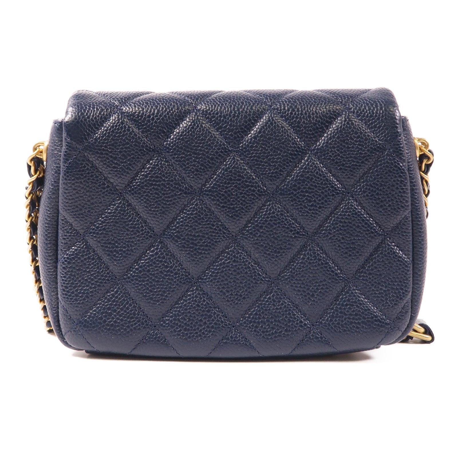 CHANEL 牛皮皮革Chain Shoulder金扣鏈帶肩背袋