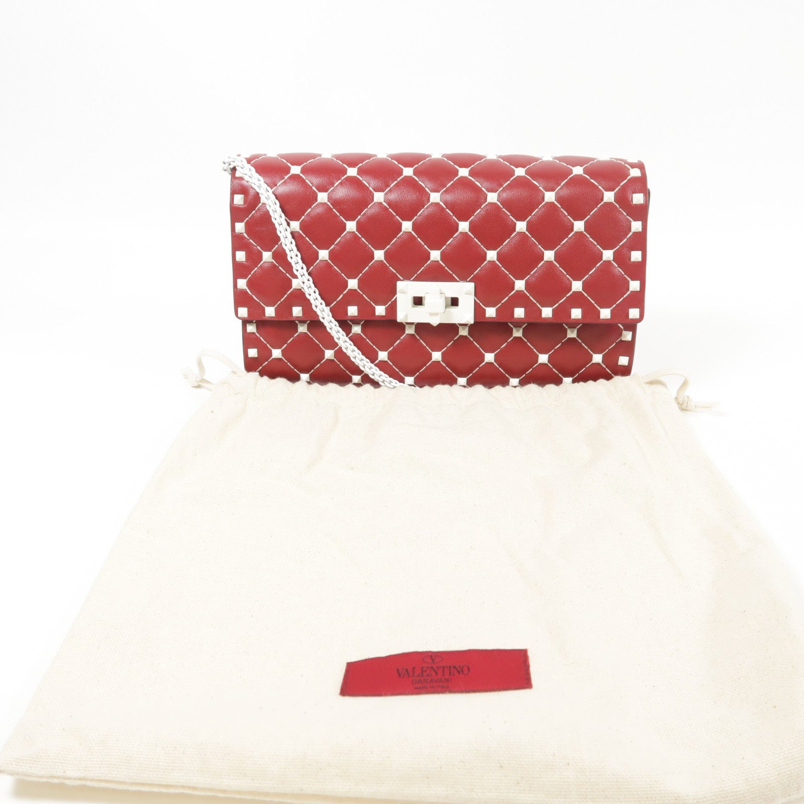 Valentino 牛皮皮革Shoulder Bag鏈帶肩背袋