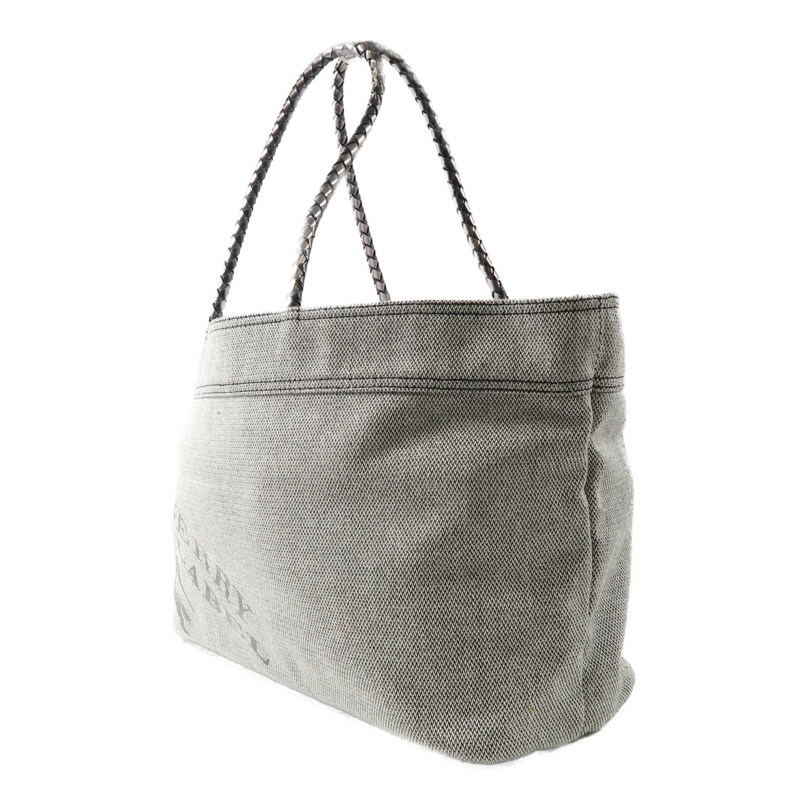 BURBERRY 帆布Tote Bag銀扣肩背袋銀色