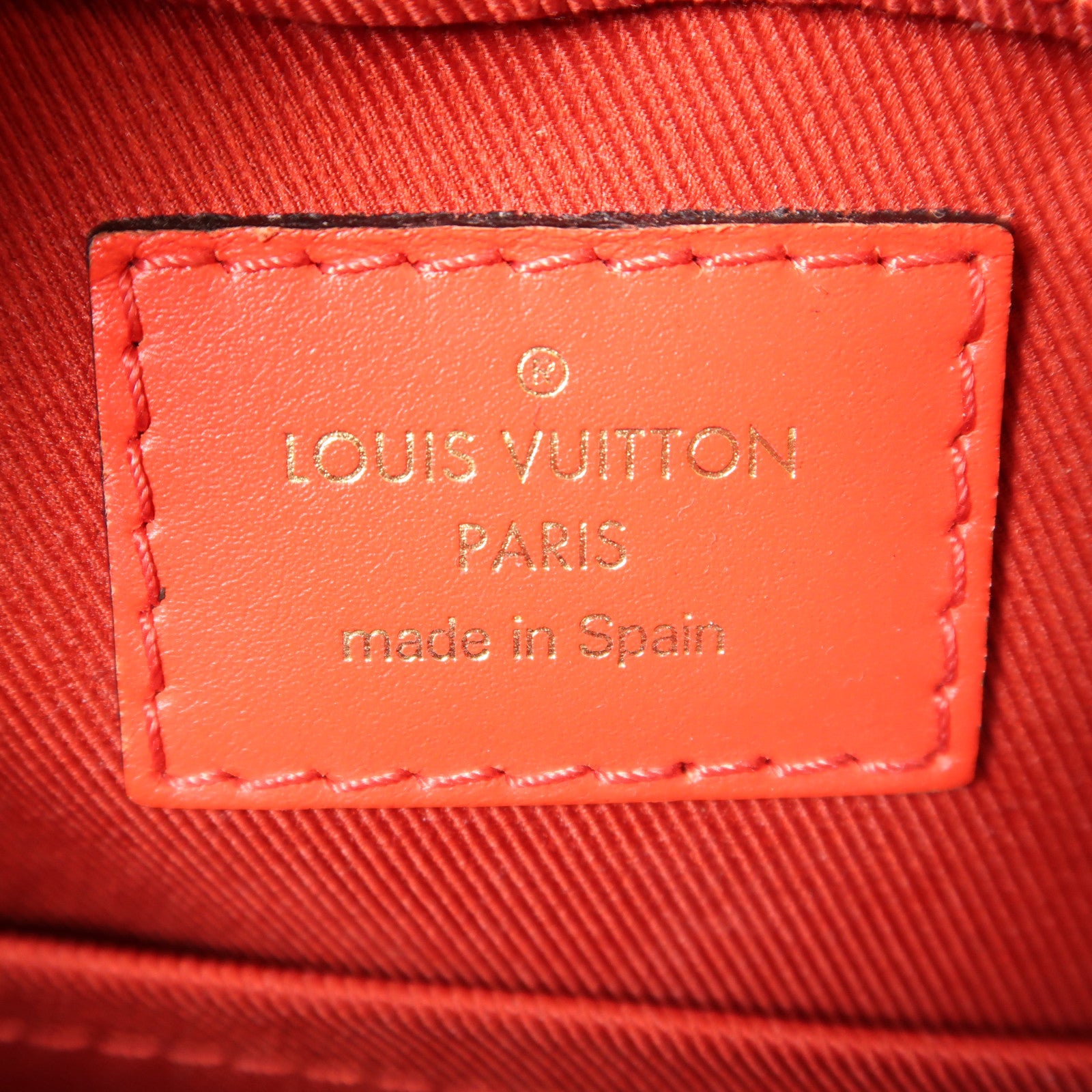 LOUIS VUITTON Monogram Saintonge金扣手挽肩背兩用袋棕色/紅色