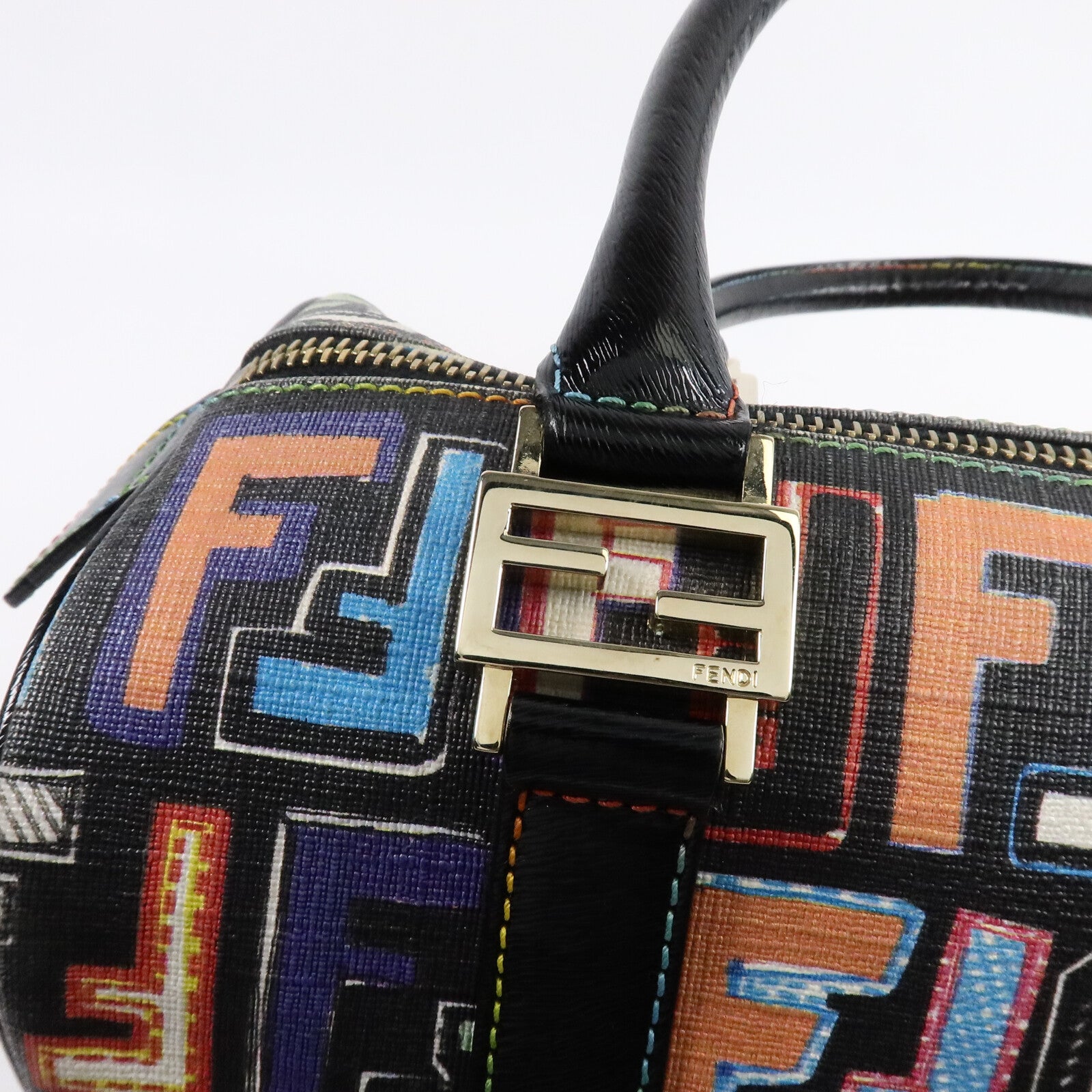 FENDI 塗層帆布Boston Small手挽袋