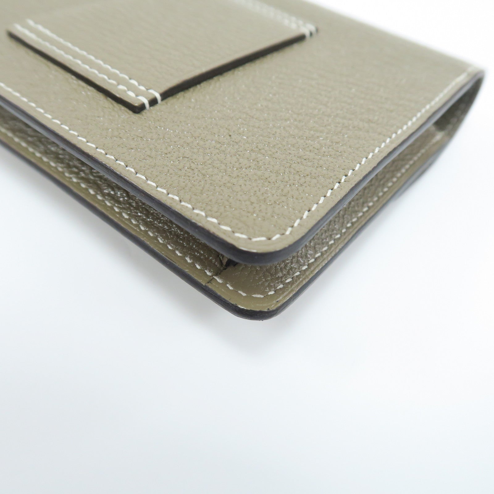 HERMES Chevre皮革Roulis Slim銀扣腰包大象灰色