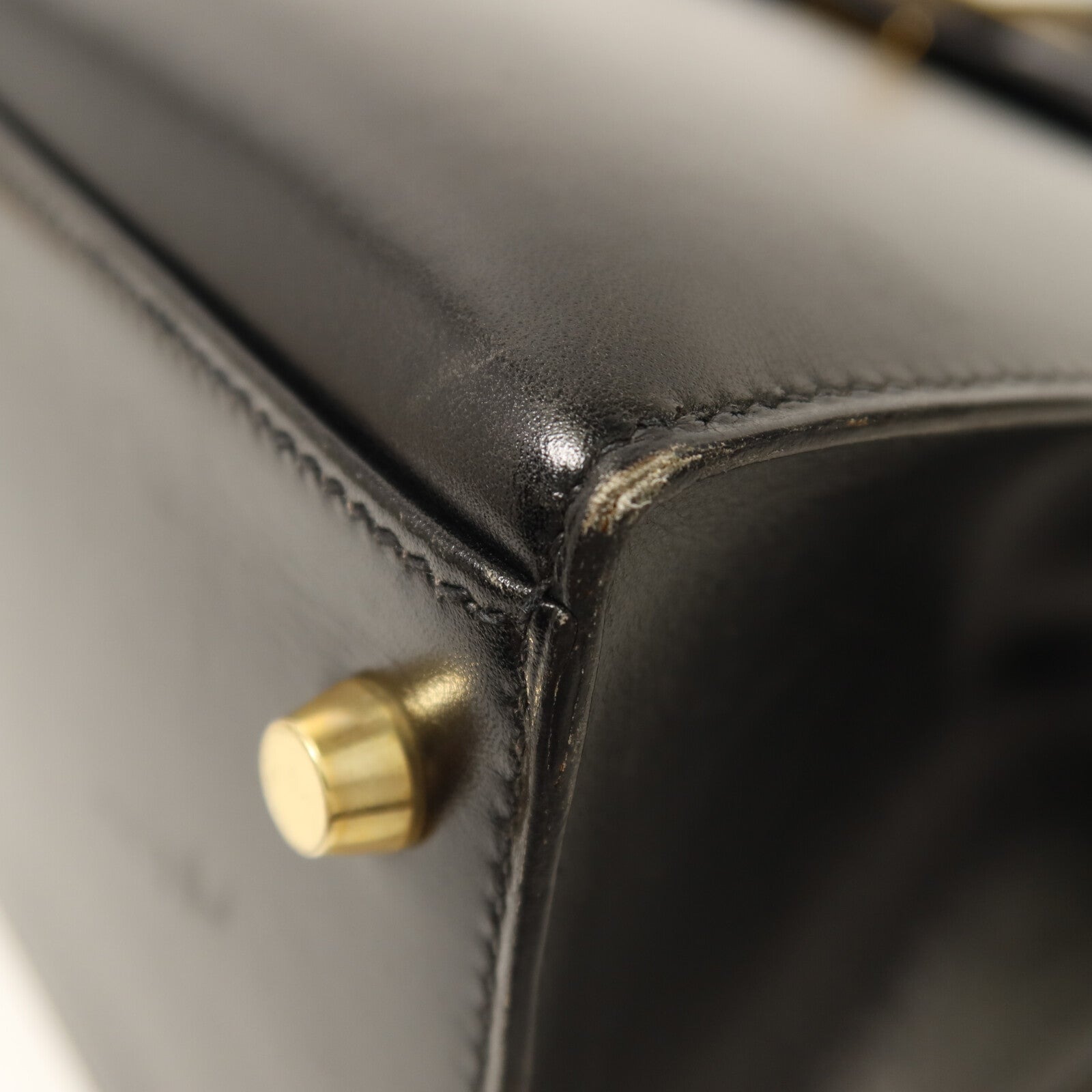 HERMES Box Calf皮革Kelly 32手挽肩背兩用袋Noir