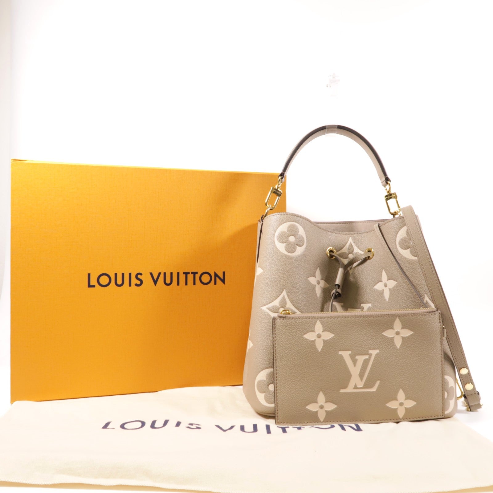 LOUIS VUITTON Monogram Empreinte NeoNoe MM金扣手挽肩背兩用袋