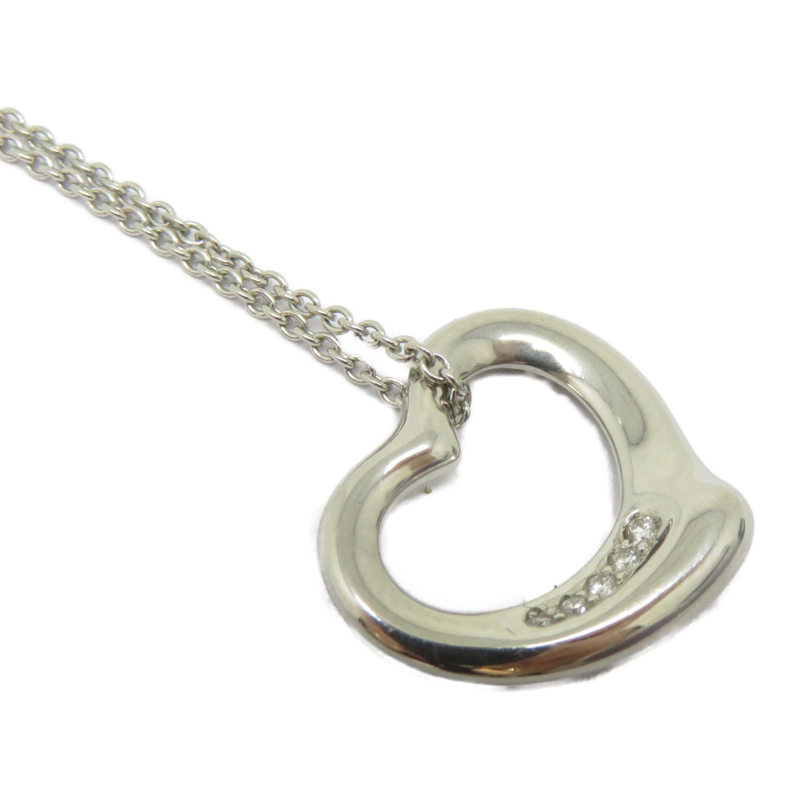 TIFFANY＆CO 【激減優惠】950鉑金Diamond Open Heart Necklace鑽石項鍊