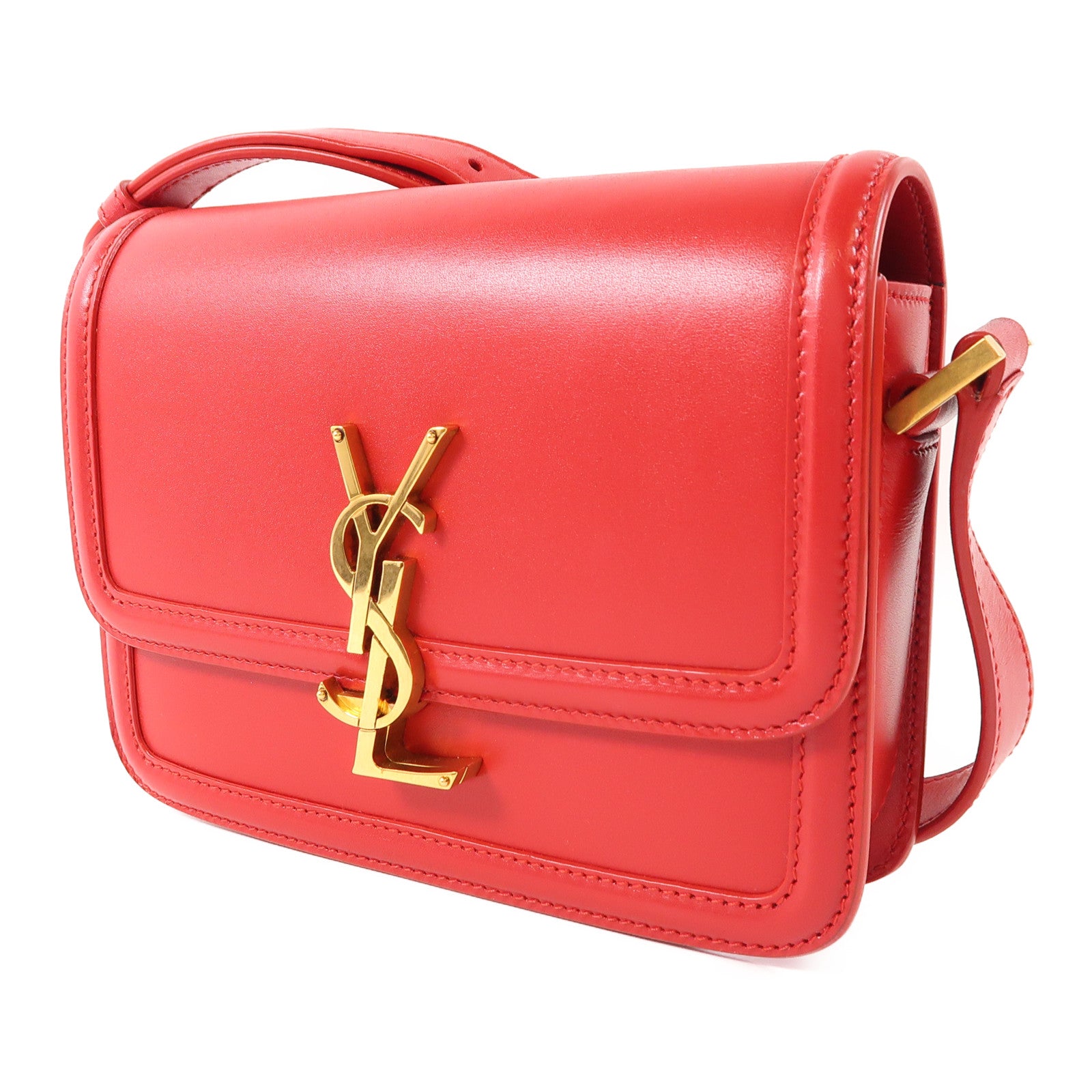 SAINT LAURENT 牛皮皮革Solferino Box金扣肩背袋