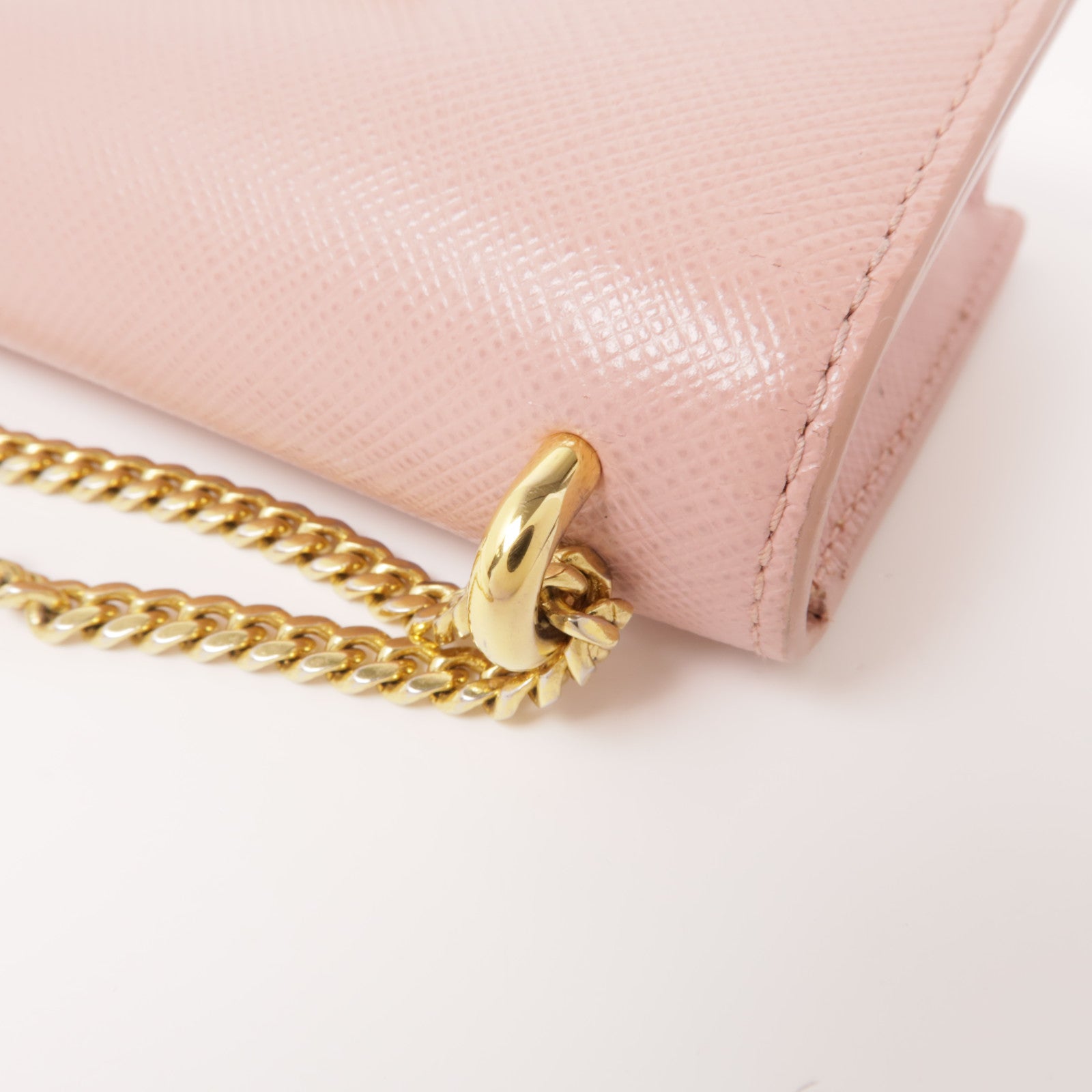 PRADA Saffiano皮革Chain Shoulder Bag金扣鏈帶肩背袋