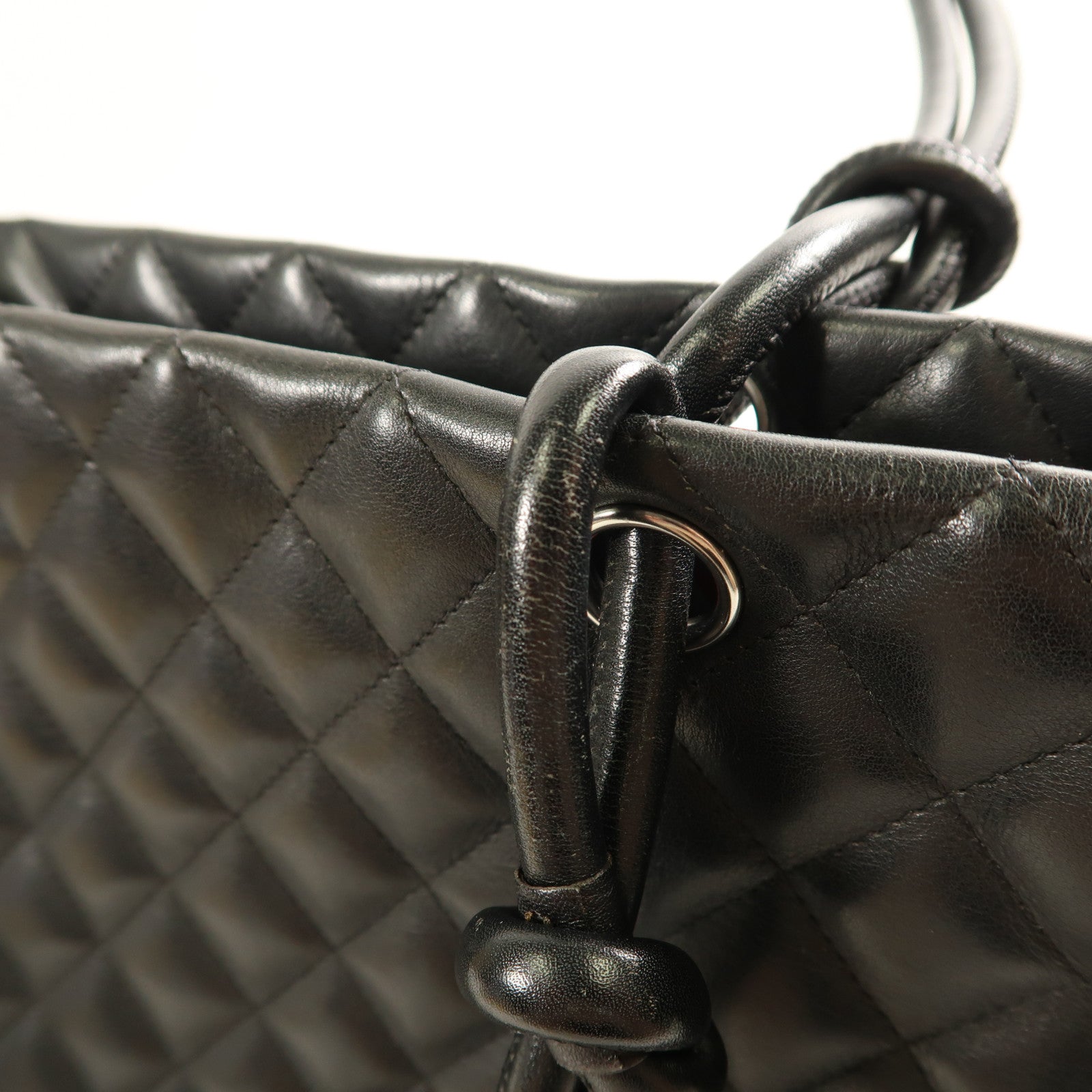 CHANEL 牛皮皮革Cambon Tote Bag銀扣手挽袋