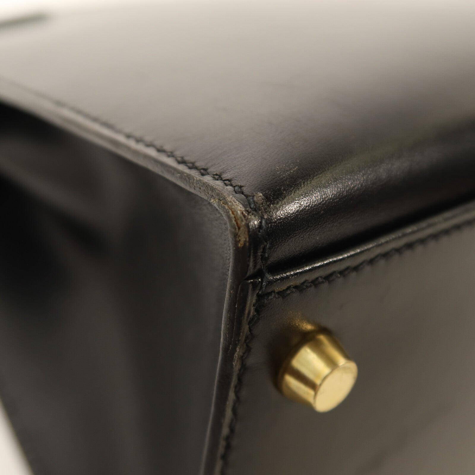 HERMES Box Calf皮革Kelly 32手挽肩背兩用袋Noir