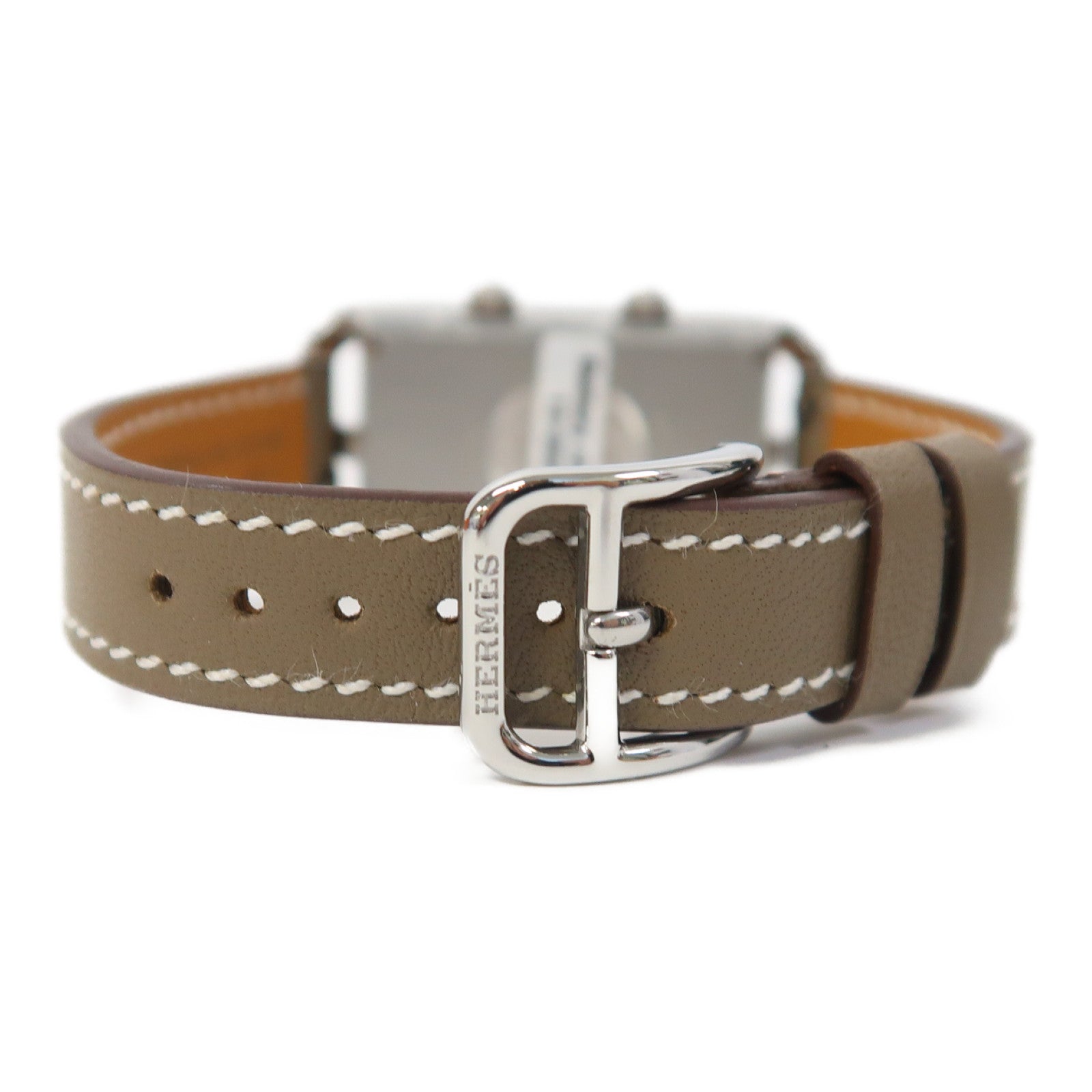 HERMES Nantucketn Dual Time不鏽鋼手錶石英機芯白色