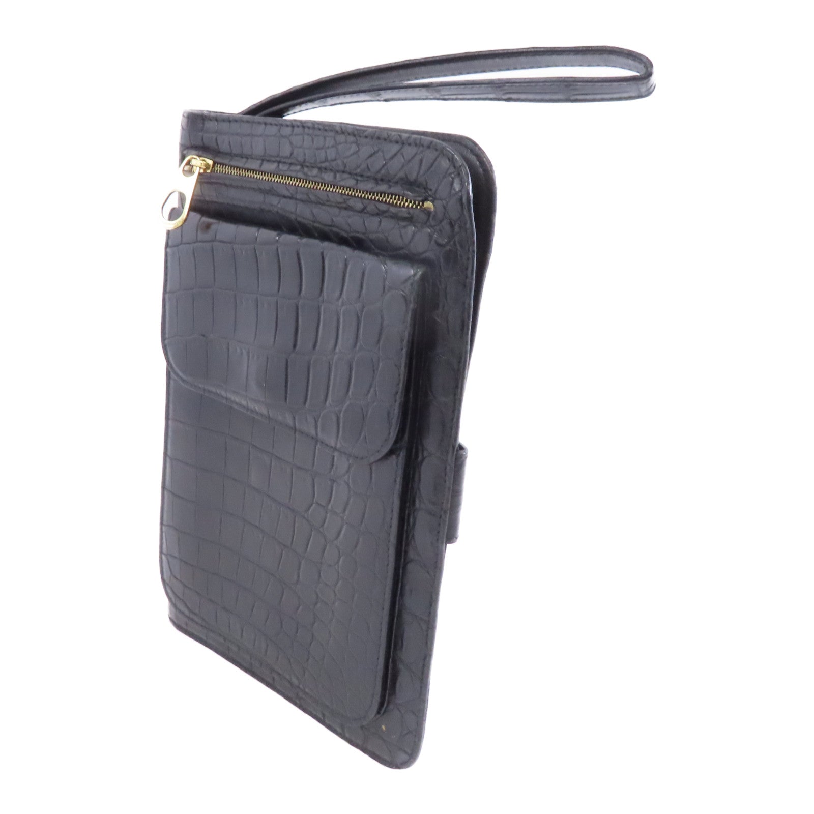 BOTTEGA VENETA 皮革Clutch Bag金扣手拿包黑色