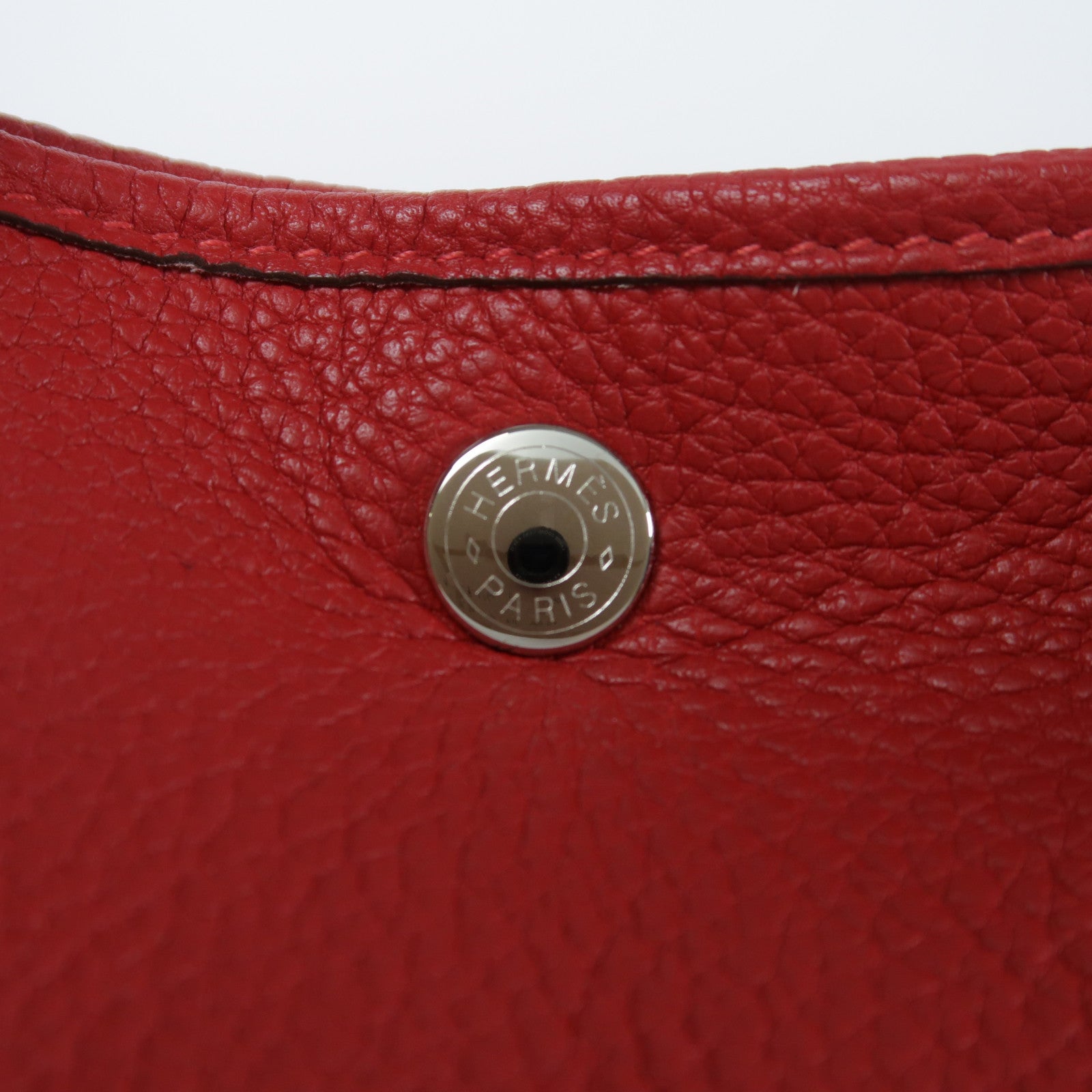 HERMES PHW Garden Party PM Hand Bag Negonda Leather Rouge Piment