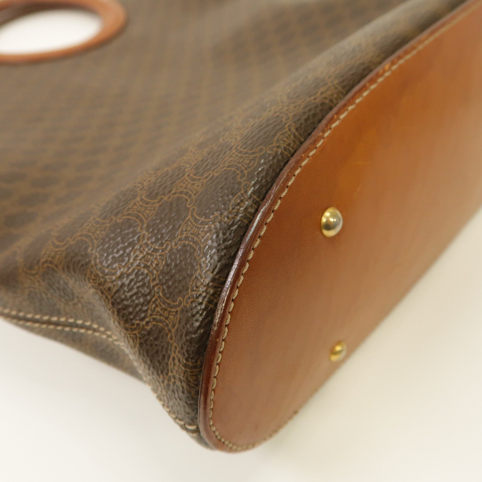 CELINE 牛皮皮革Hand Bag金扣手挽袋啡色