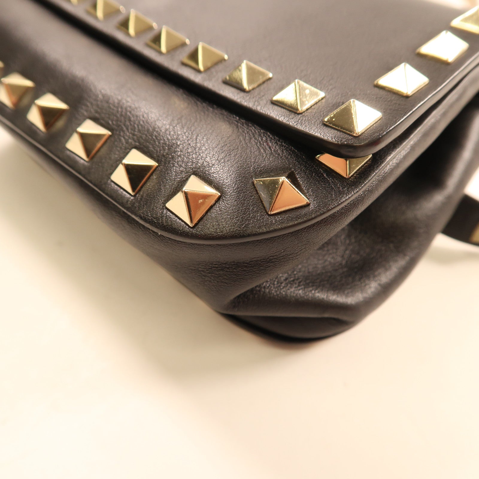 Valentino GHW Waist Bag Calfskin Leather Black