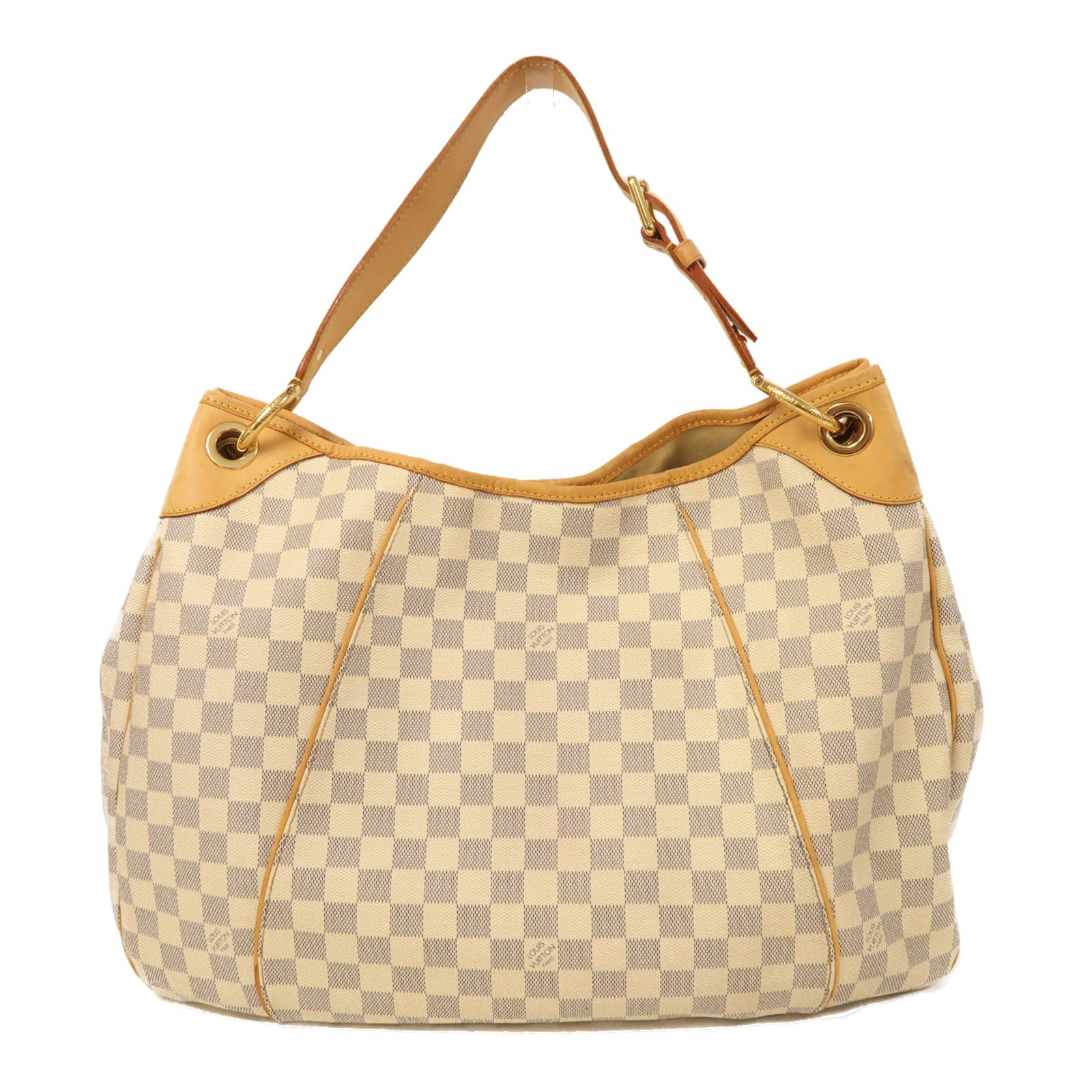 LOUIS VUITTON【激減優惠】 Damier Azur Galliera GM金扣肩背袋白色