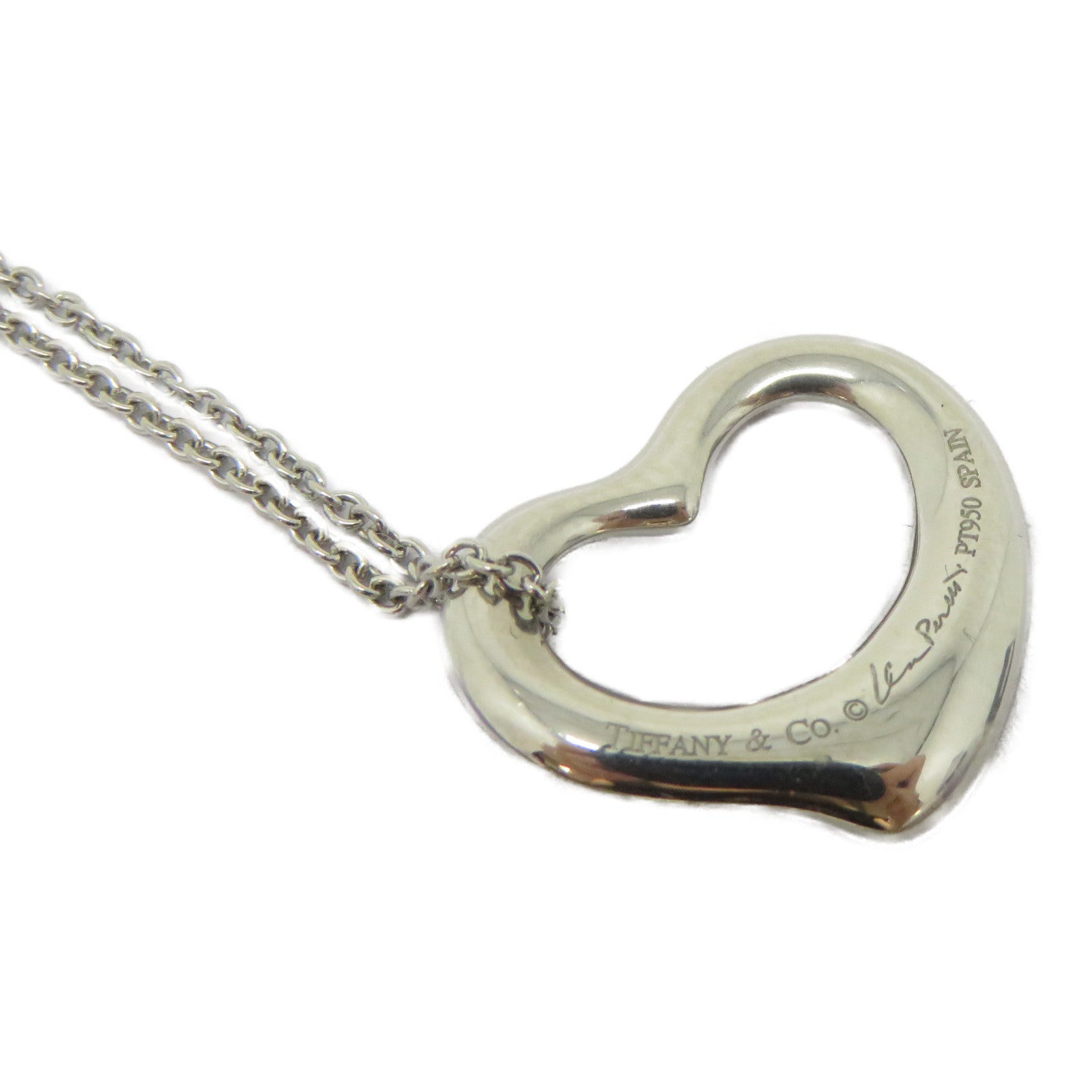 TIFFANY＆CO 【激減優惠】950鉑金Diamond Open Heart Necklace鑽石項鍊