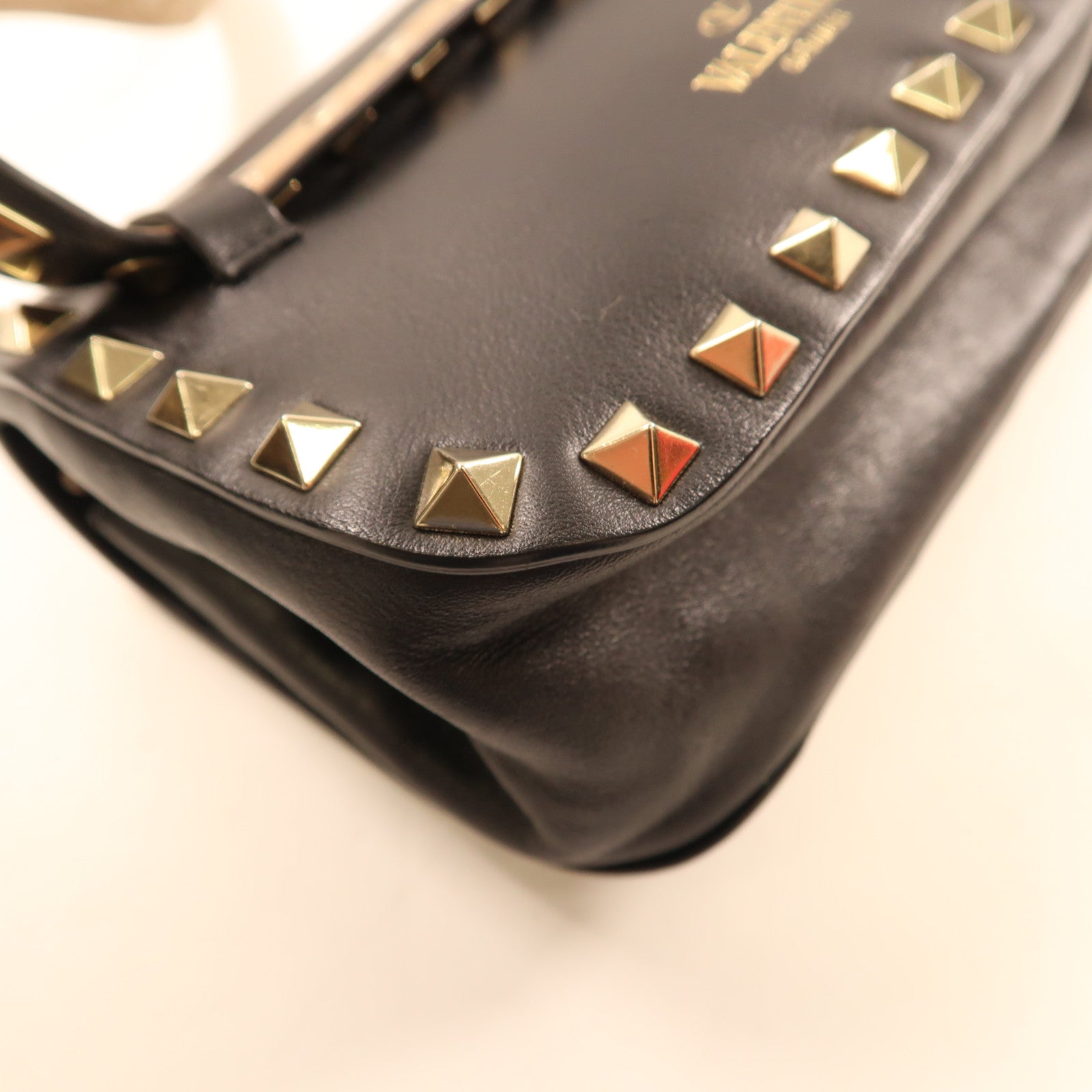 Valentino GHW Waist Bag Calfskin Leather Black