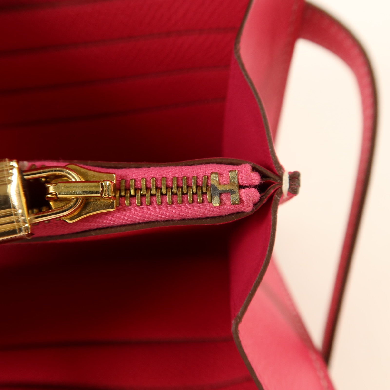 HERMES Epsom皮革Kelly Wallet長錢包Rose Tyrien