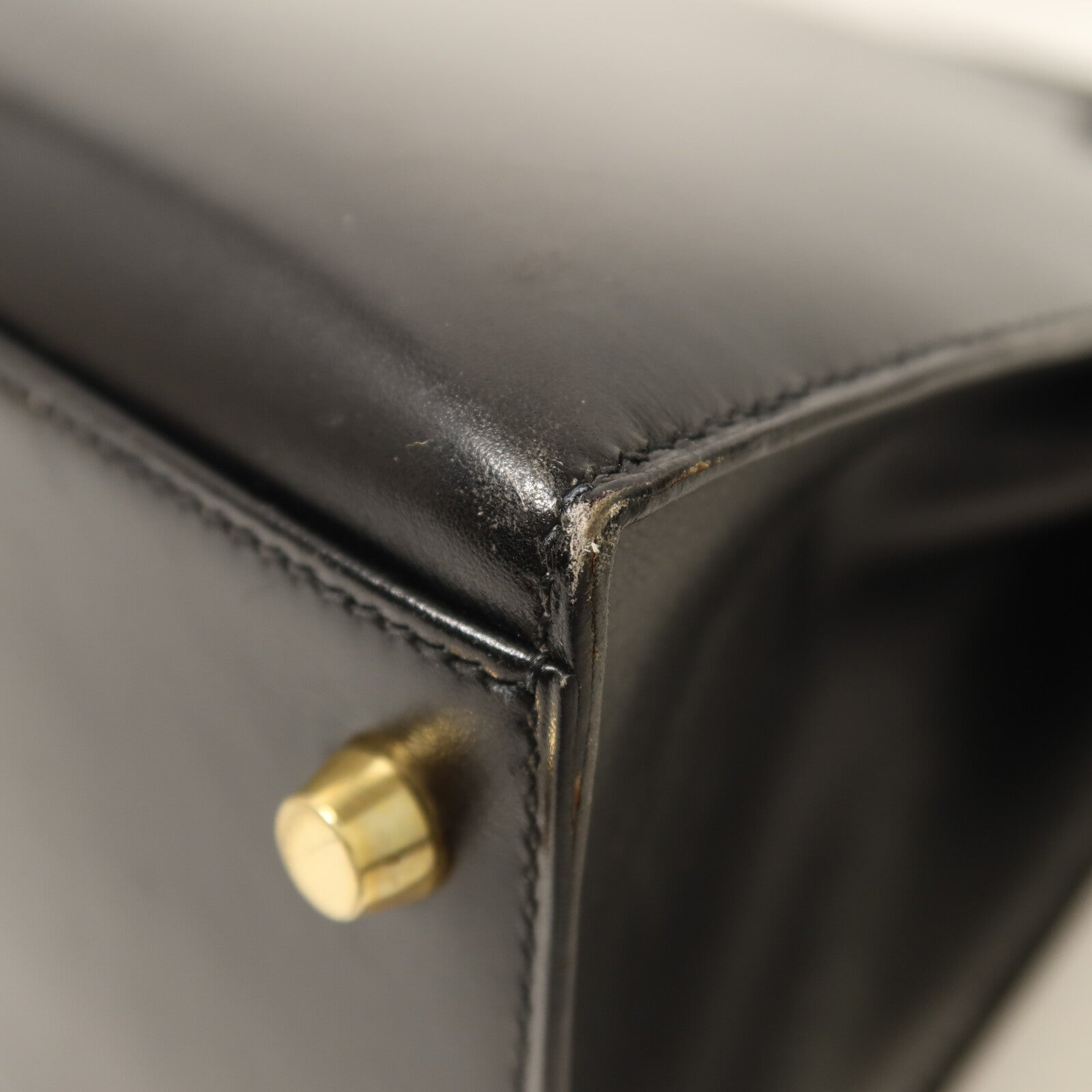 HERMES Box Calf皮革Kelly 32手挽肩背兩用袋Noir