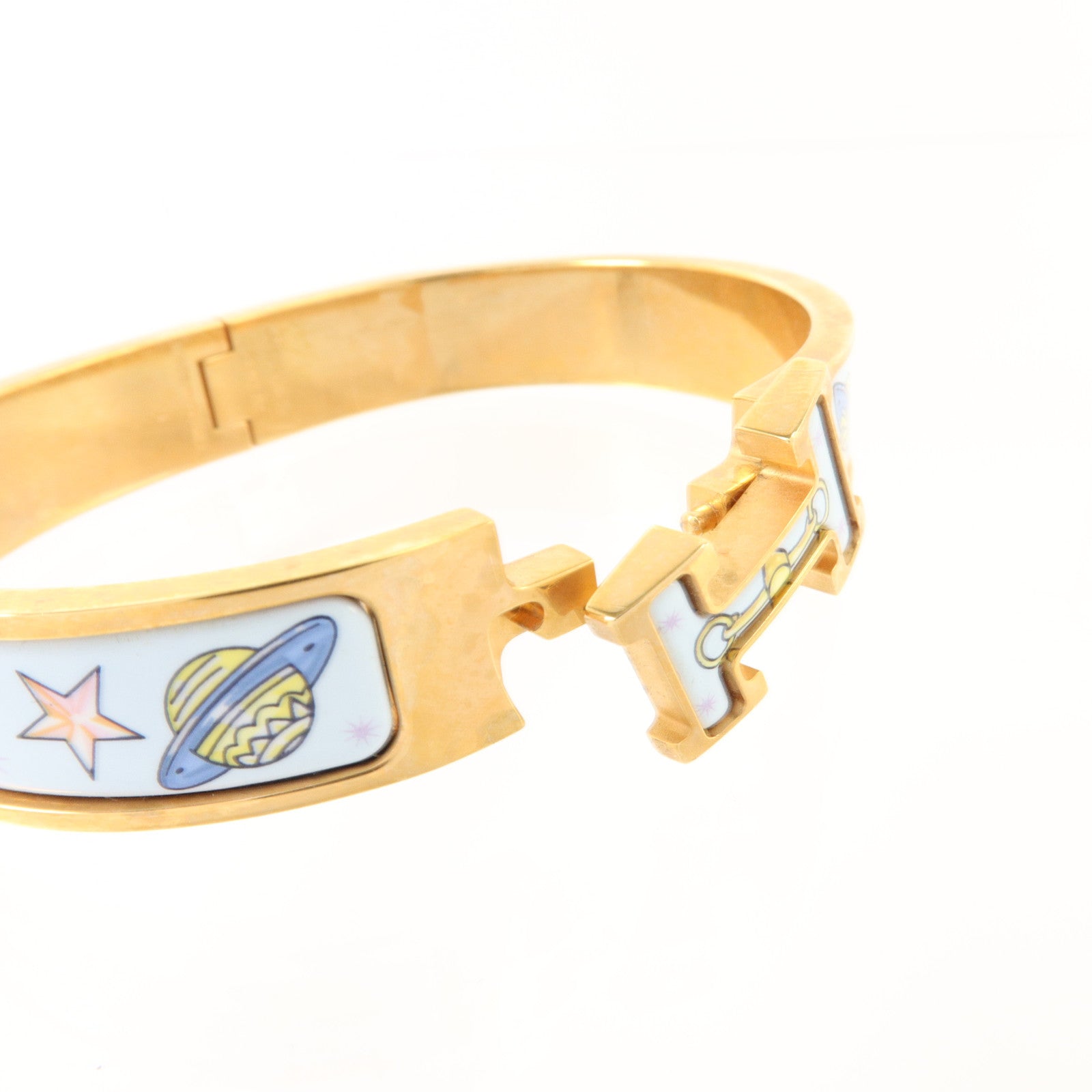 HERMES 金屬/琺瑯Clic H Bracelet金扣手鏈