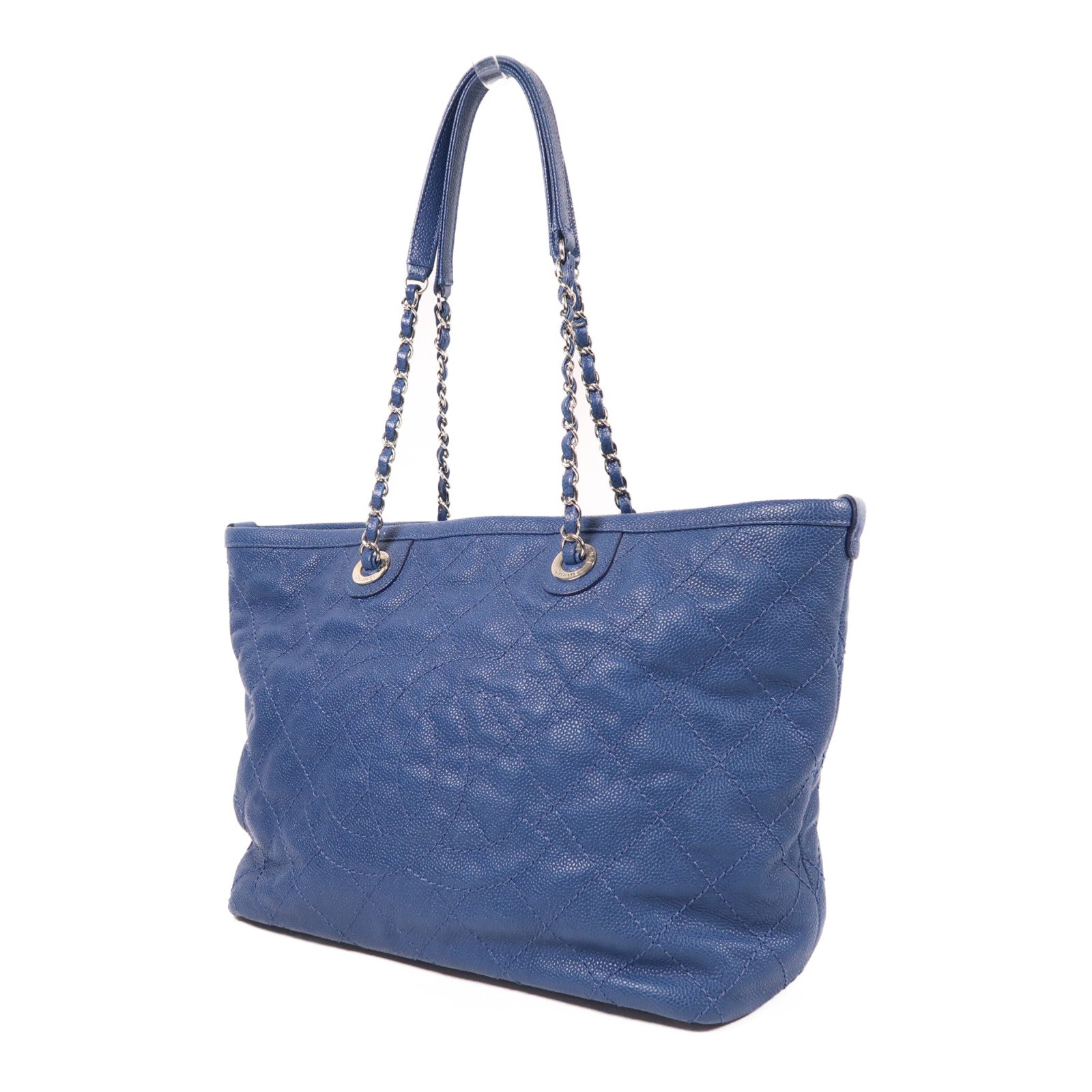 CHANEL 【激減優惠】牛皮皮革Tote Bag銀扣鏈帶肩背袋