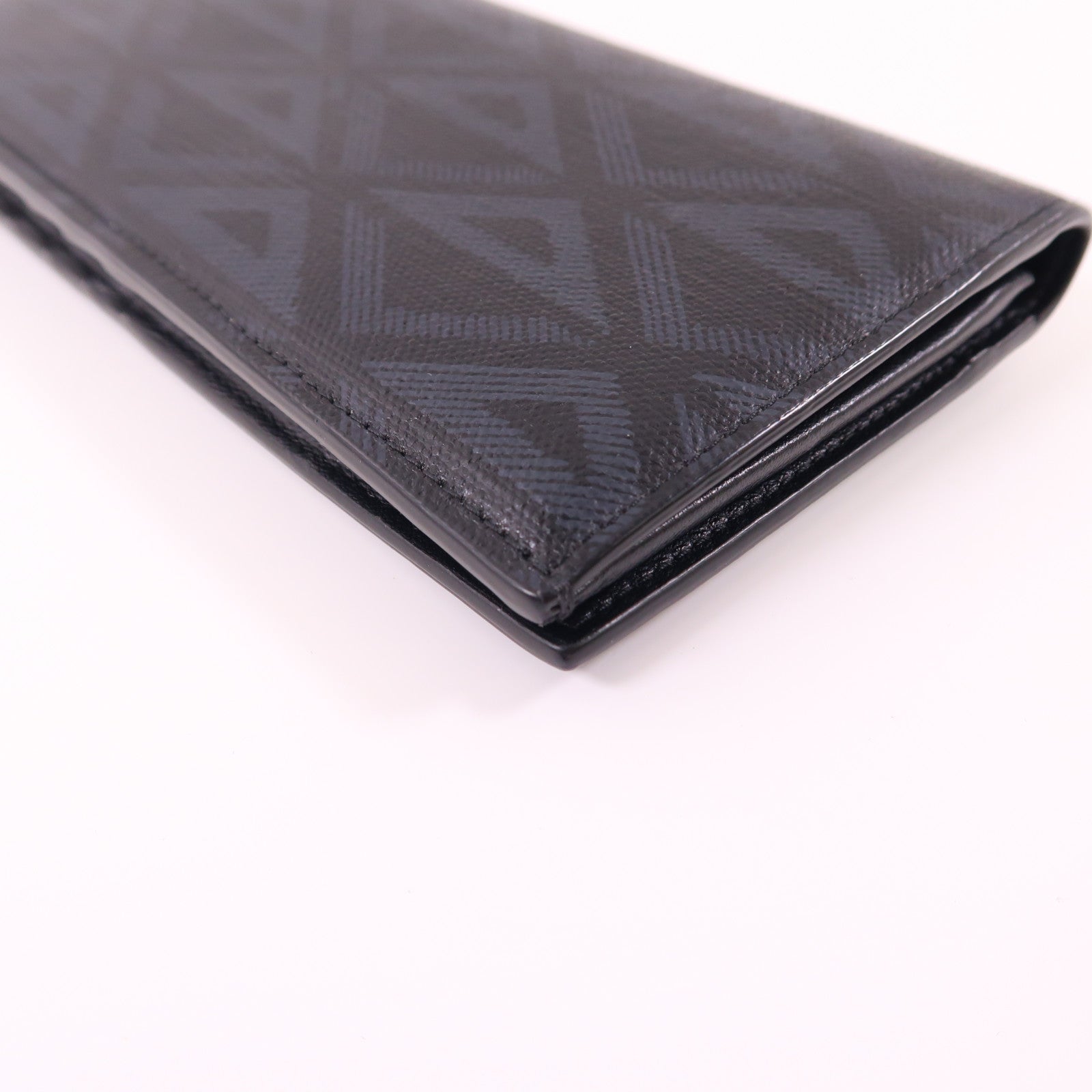 Dior 【激減優惠】塗層帆布Fold Wallet銀扣長錢包黑色