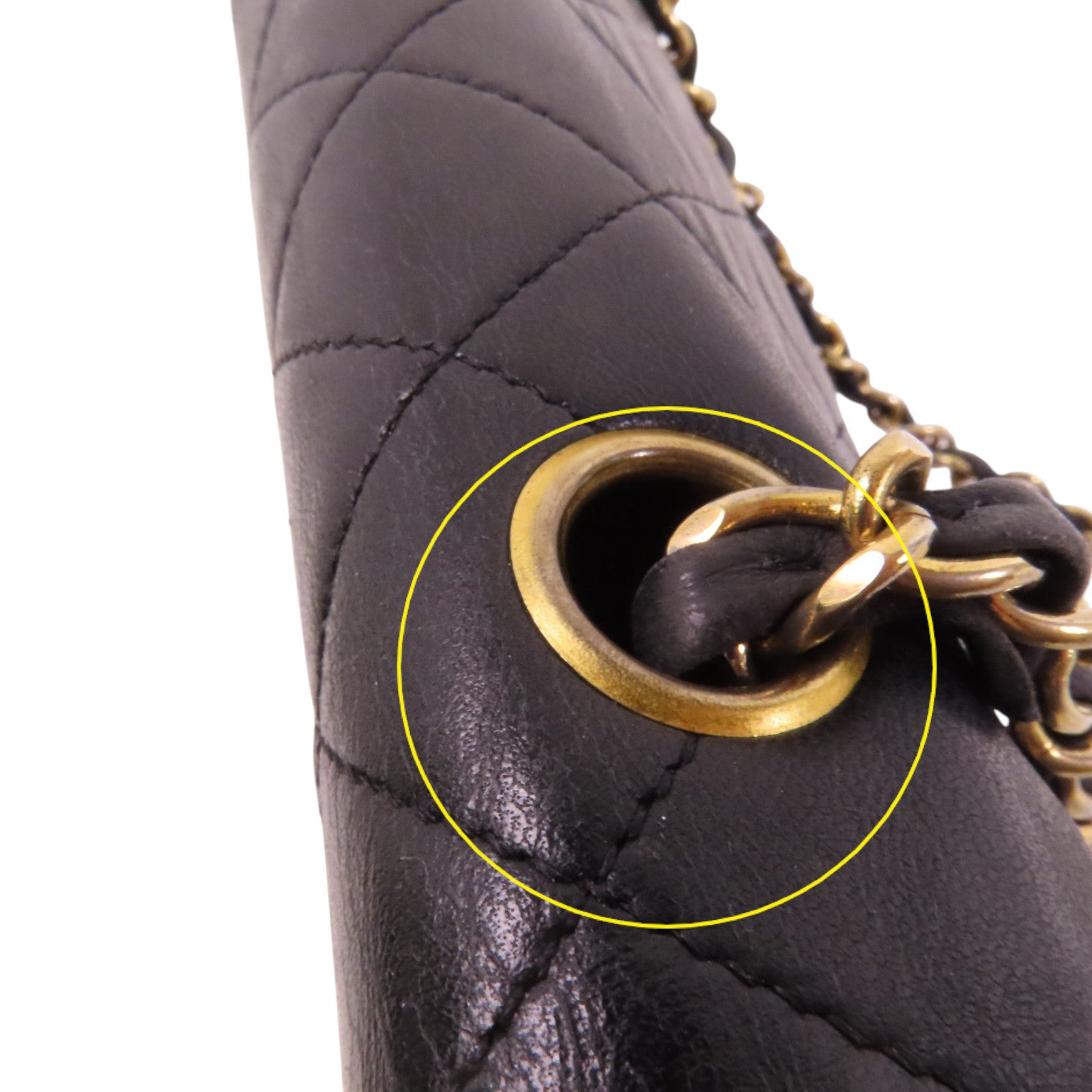 CHANEL 羊皮皮革Vintage Chain Shoulder金扣鏈帶肩背袋