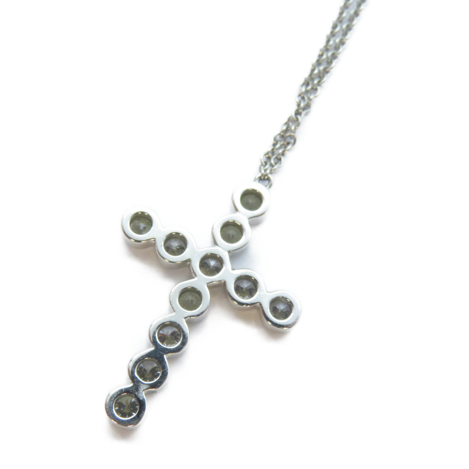TIFFANY＆CO PT950鉑金Diamond Cross Necklace鑽石項鍊